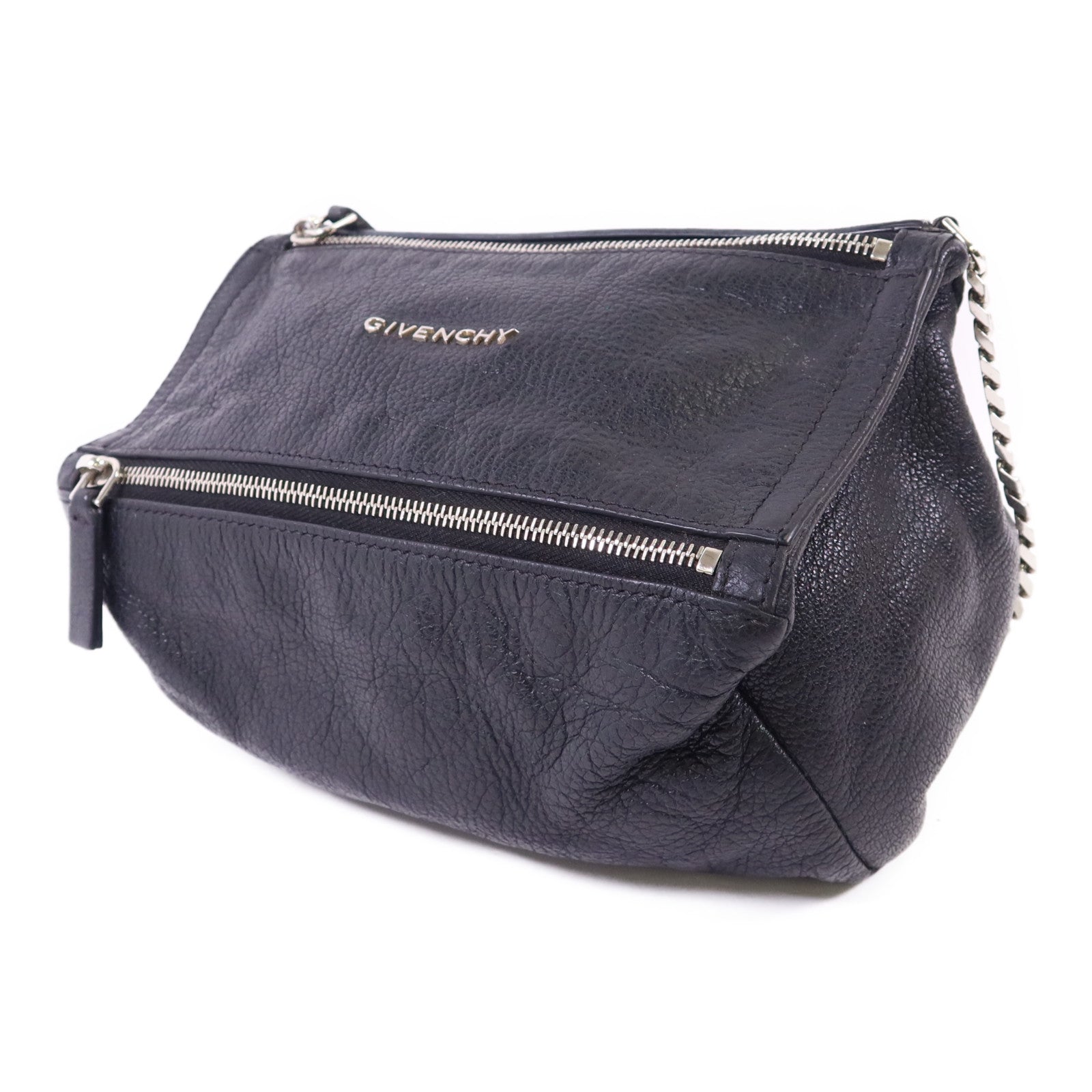 GIVENCHY 牛皮皮革Pandora Mini銀扣鏈帶肩背袋