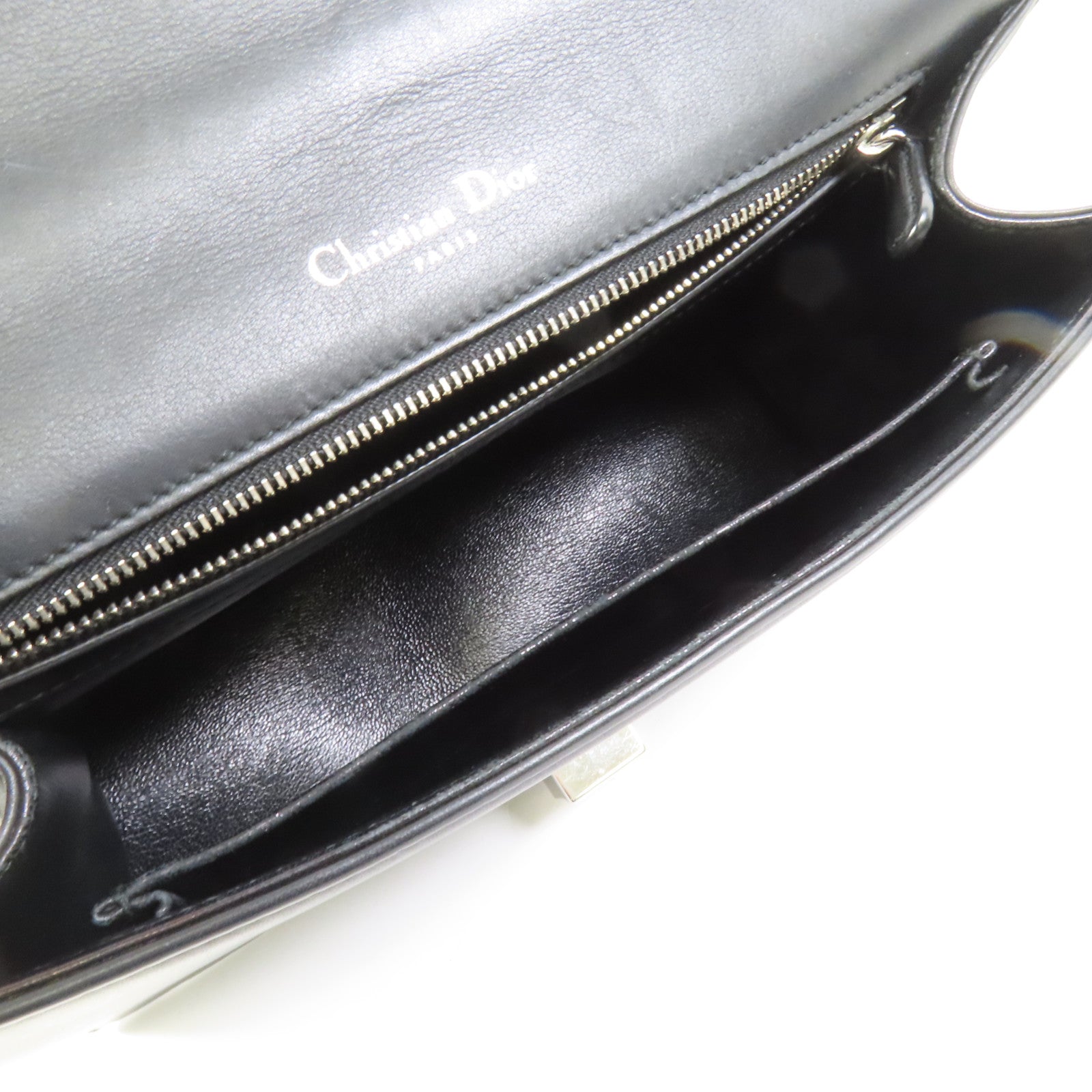 Dior 牛皮皮革Chain Shoulder銀扣鏈帶肩背袋