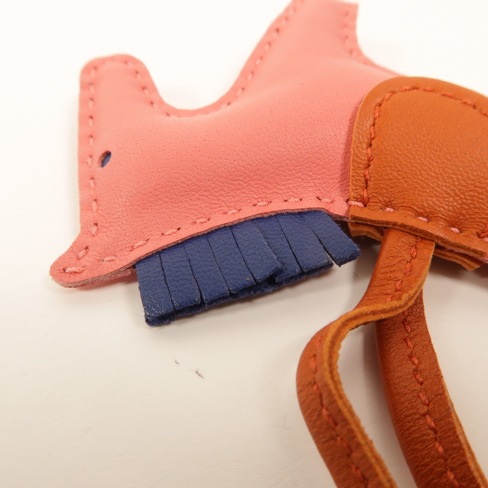HERMES Milo皮革Rodeo PM掛飾Rose Azalee/Bleu de Malte/Cornaline