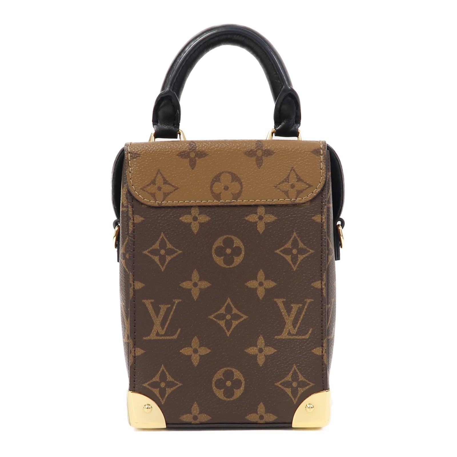 LOUIS VUITTON 【激減優惠】Monogram Reverse Camera Box金扣手挽肩背兩用袋啡色