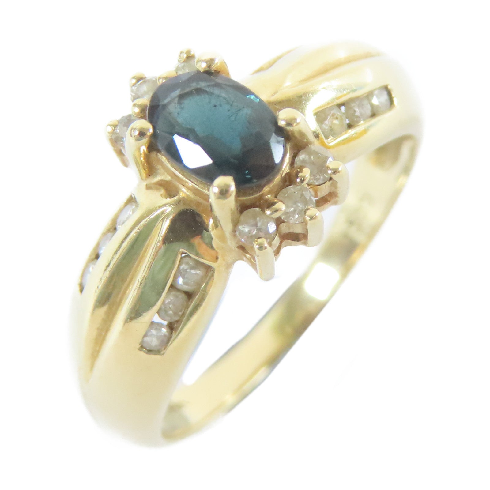 JEWELRY 【激減優惠】14K黃金Sapphire Ring藍寶石戒指US#6