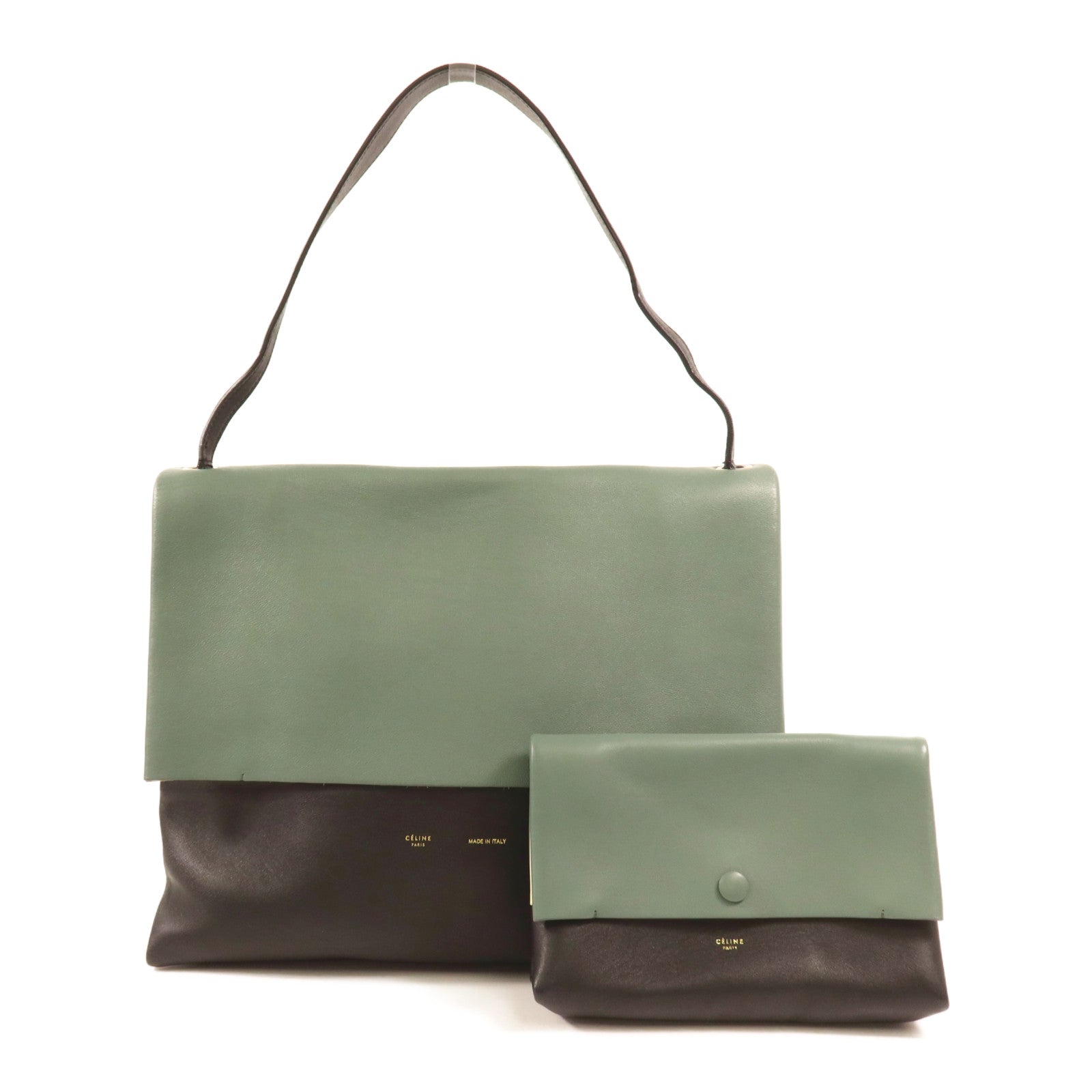 CELINE 牛皮皮革Hand Bag銀扣手挽袋