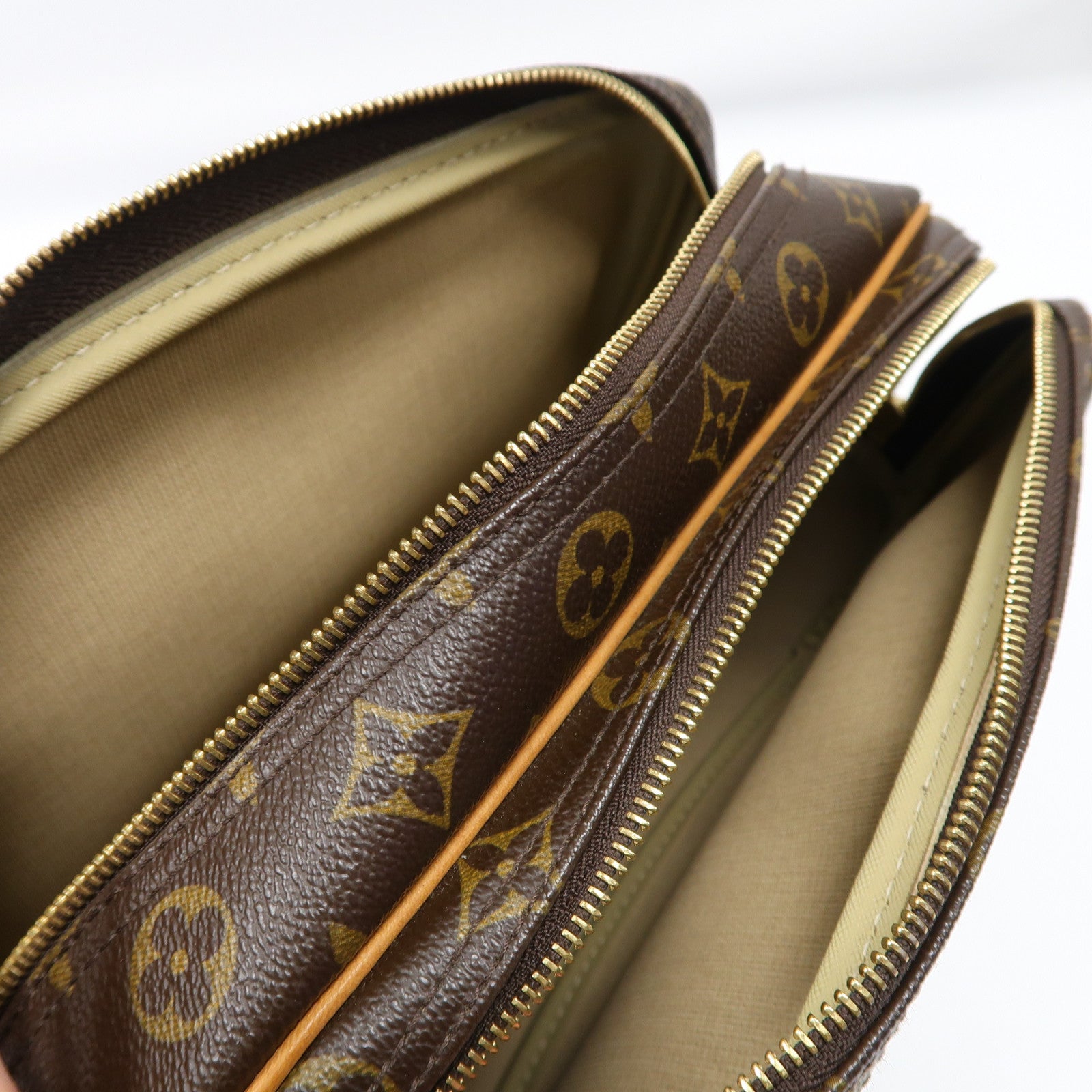 LOUIS VUITTON Monogram Reporter PM金扣肩背袋啡色