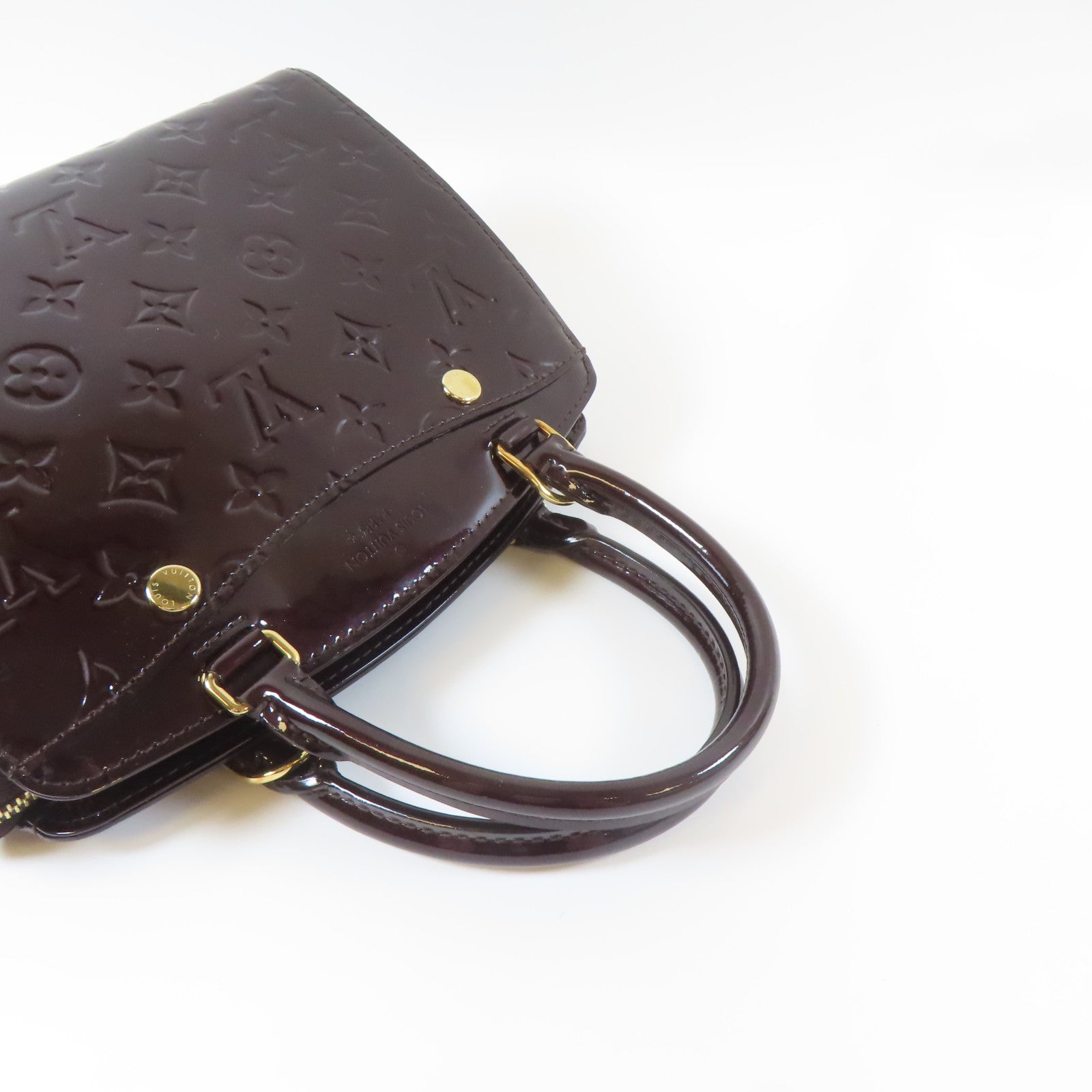 LOUIS VUITTON 【激減優惠】Vernis Brera PM金扣手挽肩背兩用袋啡色