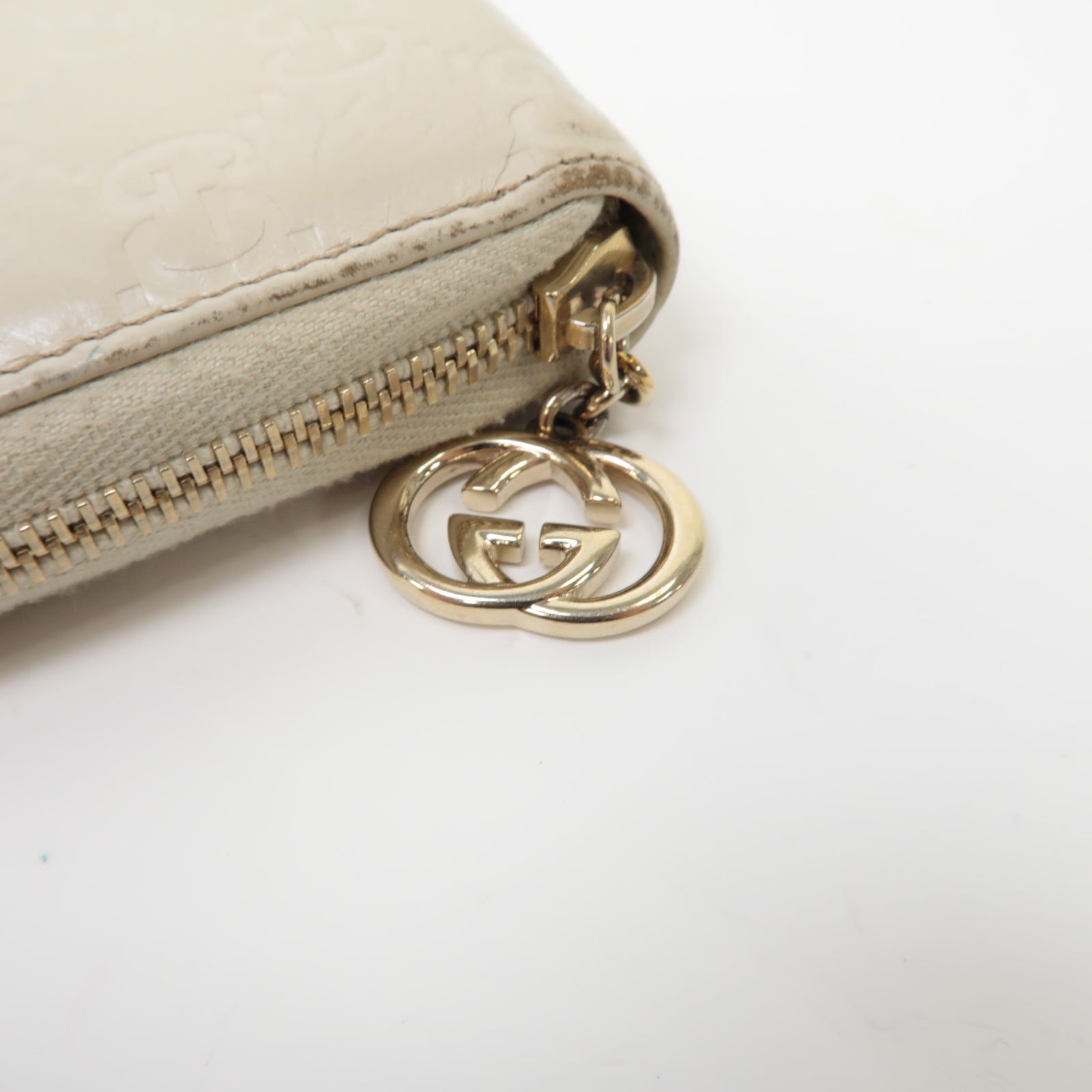 GUCCI 【激減優惠】皮革Long Wallet金扣長錢包白色
