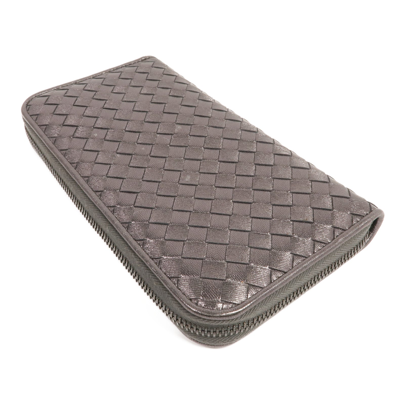 BOTTEGA VENETA 織紋皮革Zipped Long Wallet長錢包