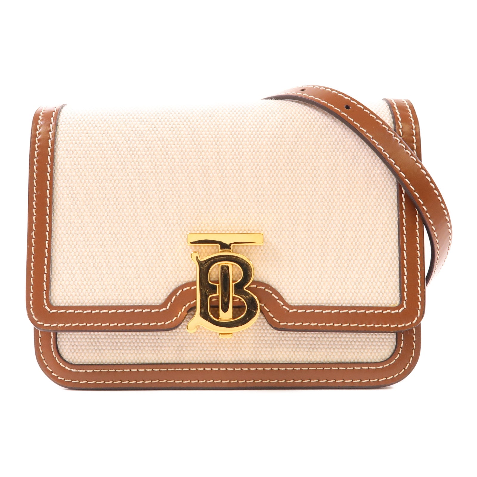BURBERRY 帆布Shoulder Bag金扣肩背袋