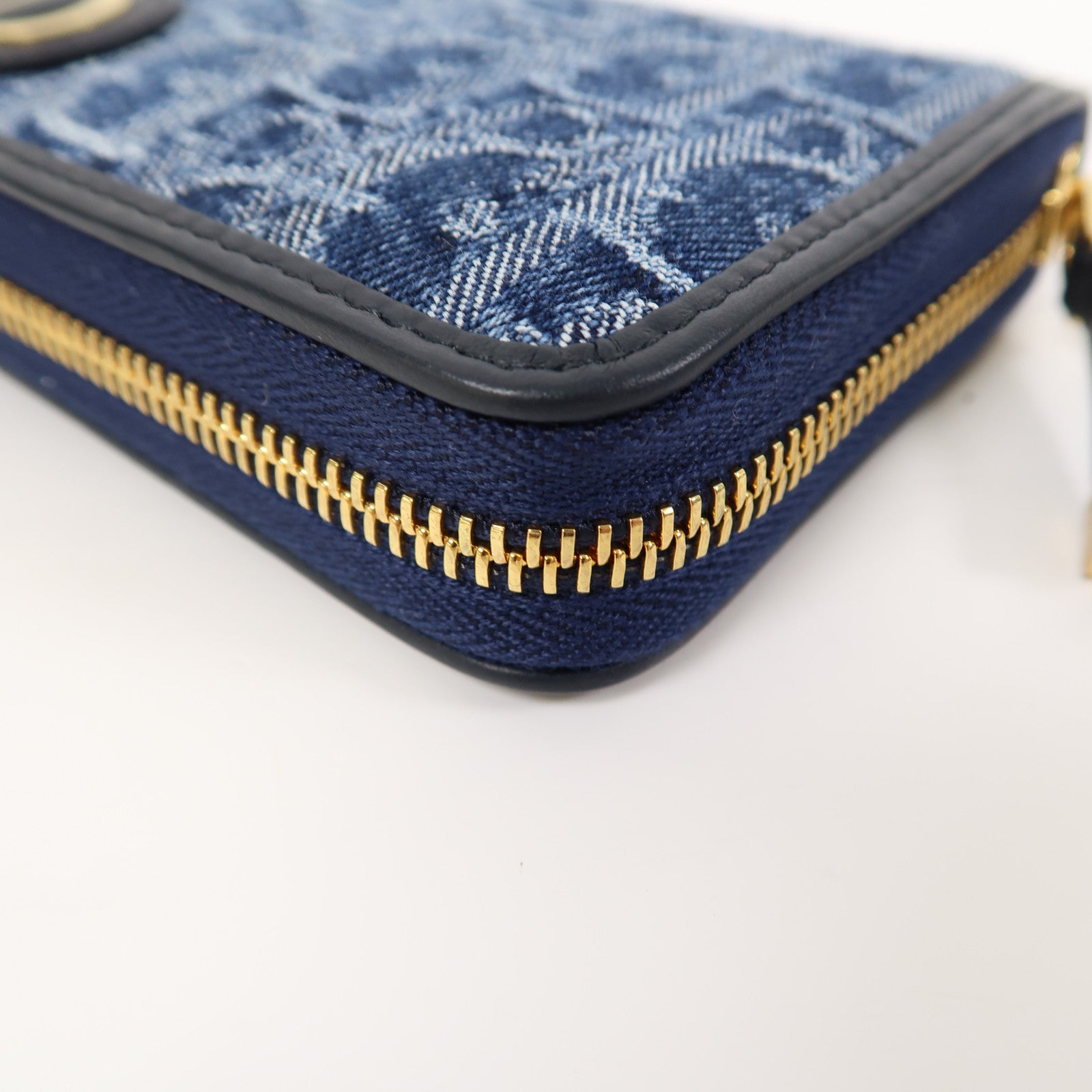 Dior 【激減優惠】帆布Zipper Long Wallet金扣長錢包藍色