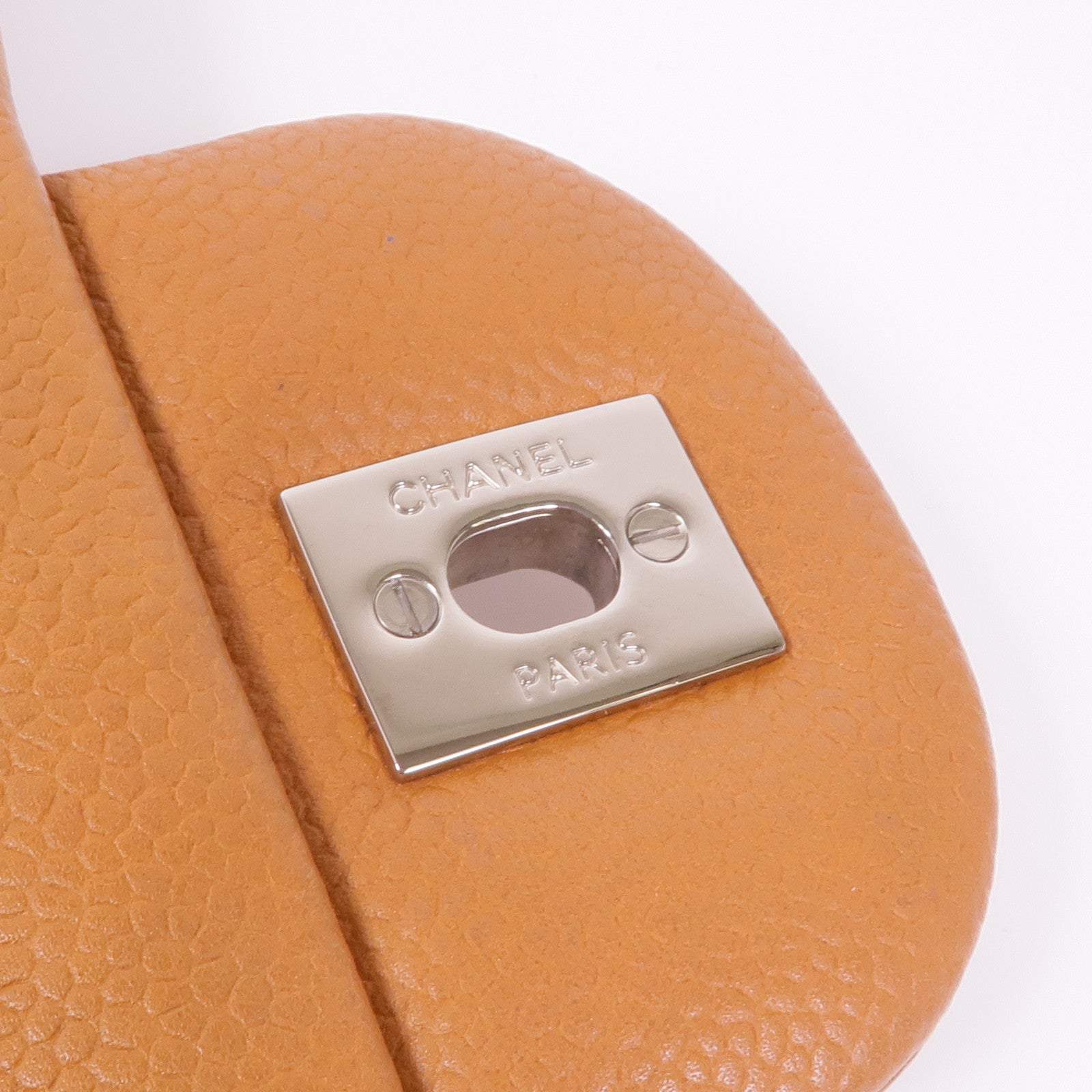 CHANEL 牛皮皮革Large Classic銀扣鏈帶肩背袋