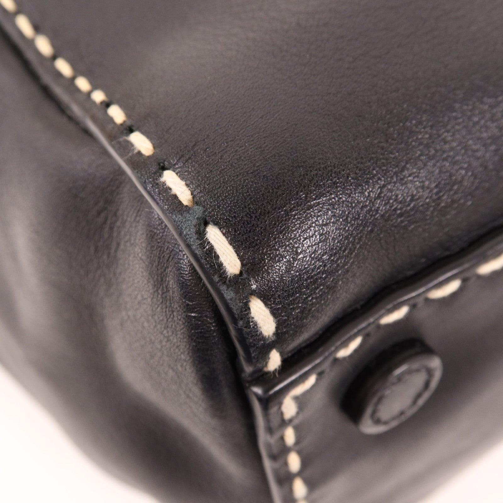 PRADA 牛皮皮革Hand Bag銀扣手挽肩背兩用袋