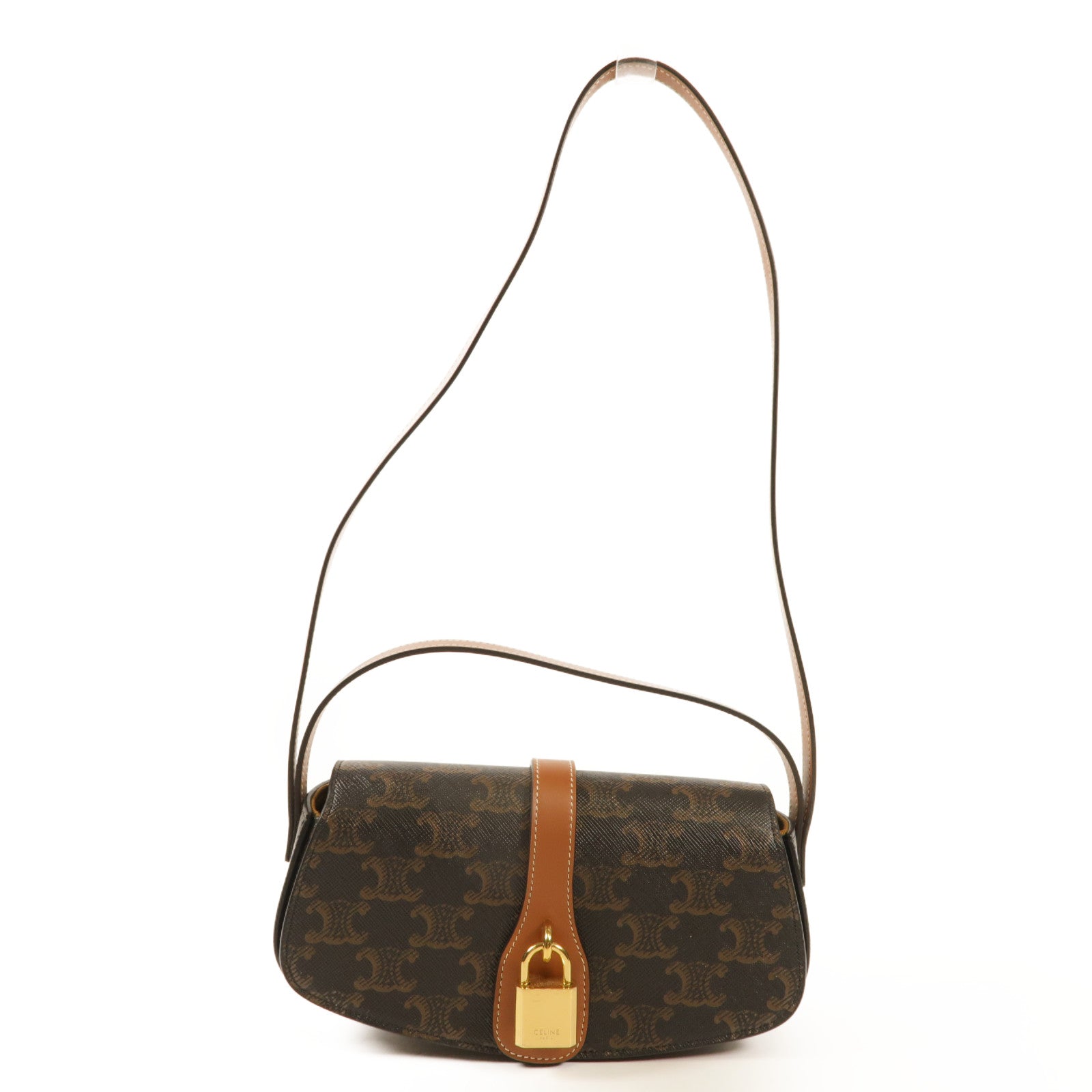 CELINE 塗層帆布Shoulder Bag金扣肩背袋