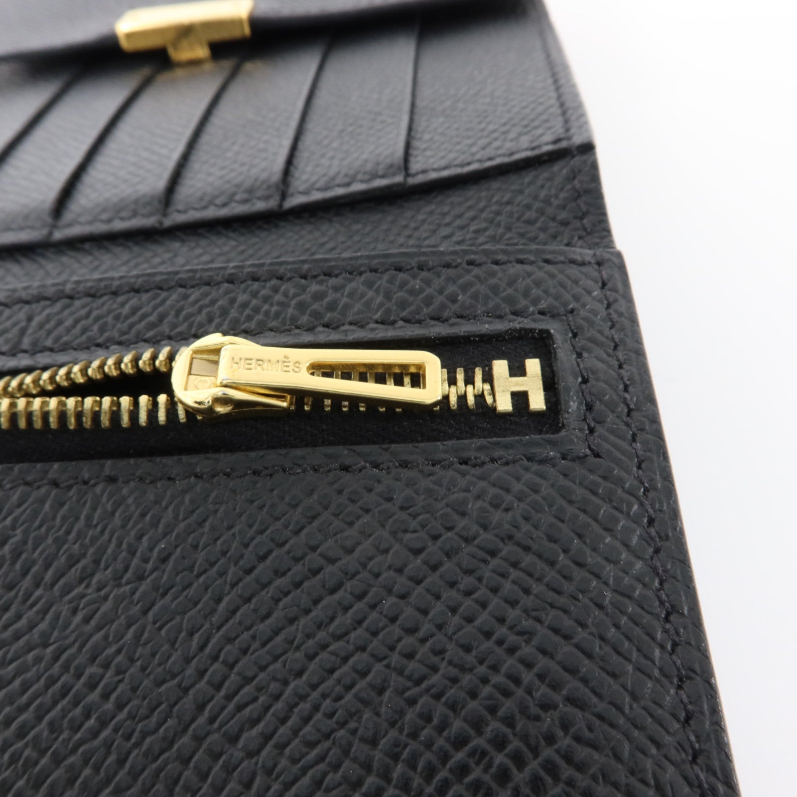 HERMES Epsom皮革Clic 12 Wallet金扣錢包Noir