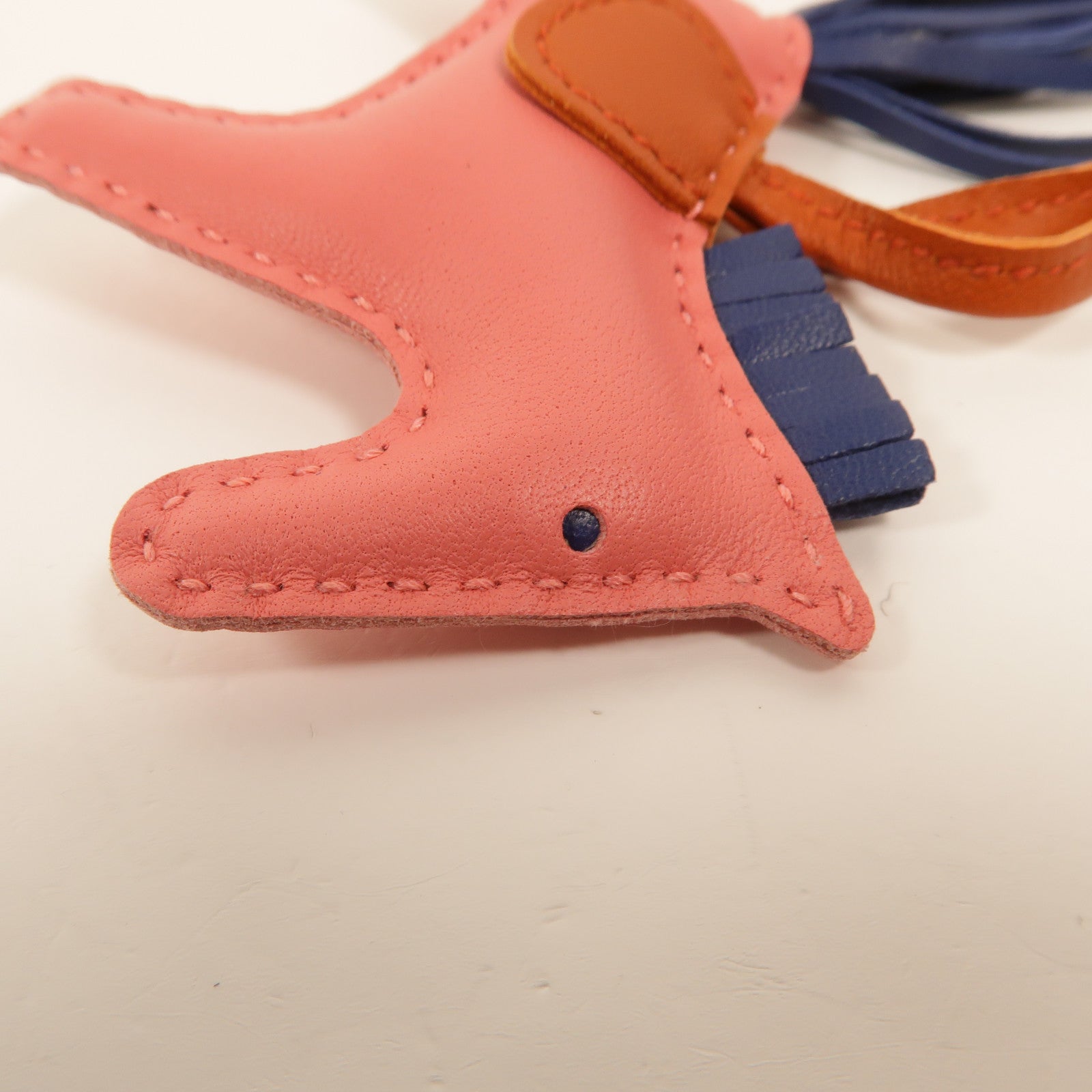 HERMES Milo皮革Rodeo PM掛飾Rose Azalee/Bleu de Malte/Cornaline