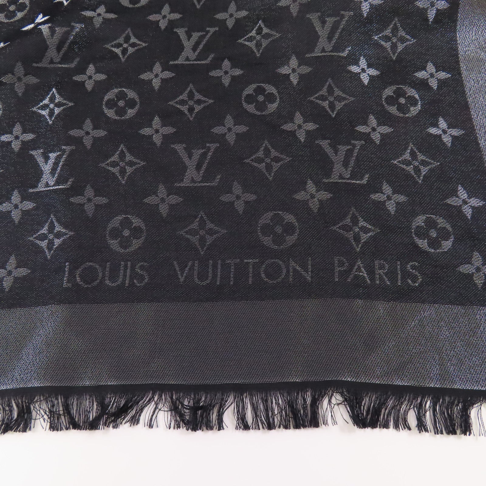 LOUIS VUITTON 絲質/羊毛Monogram Shing Scarf圍巾