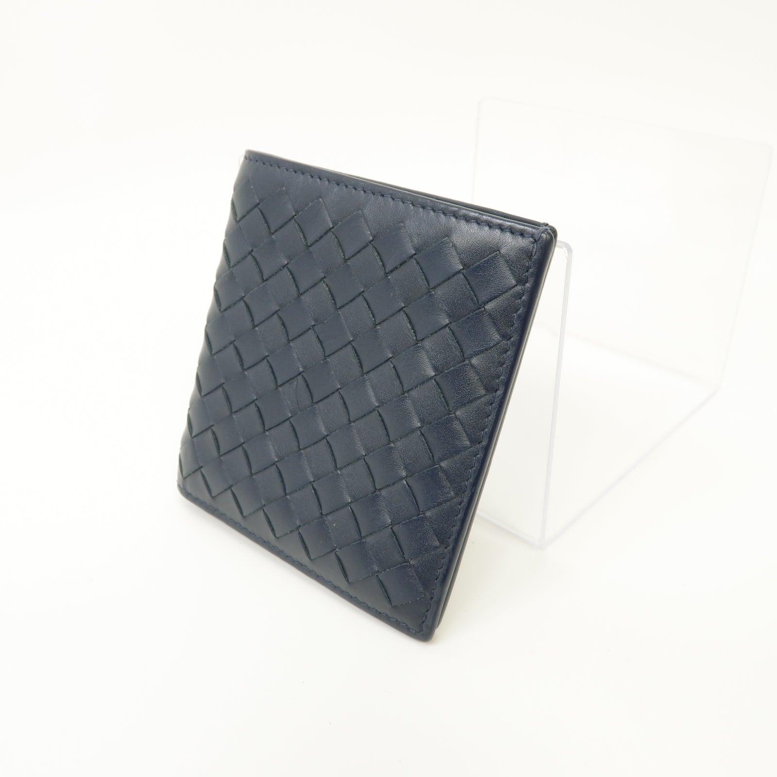 BOTTEGA VENETA 織紋皮革Wallet錢包深藍色