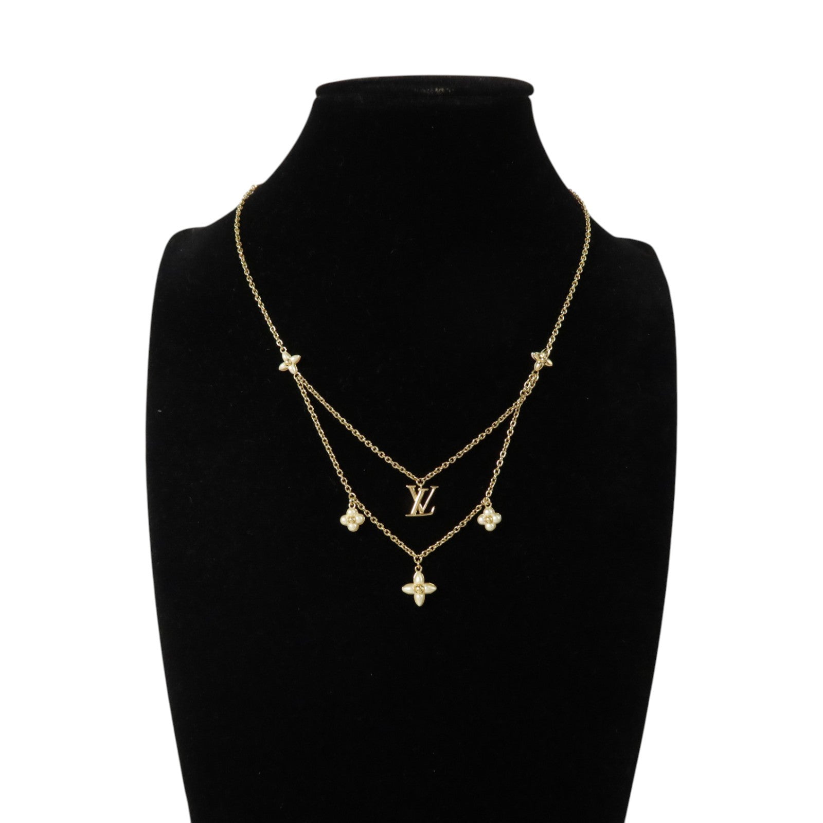 LOUIS VUITTON 金屬/PVC LV Floragram Necklace金扣項鏈
