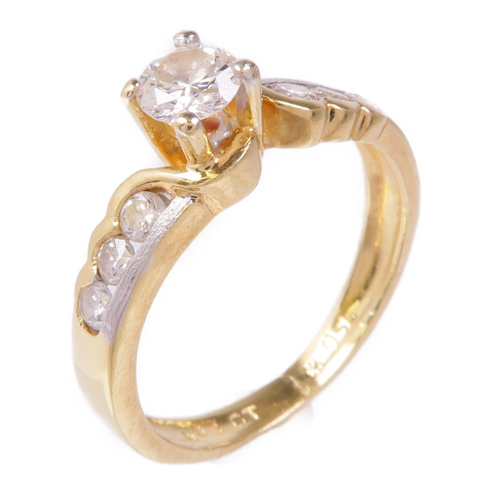 JEWELRY 【激減優惠】18K黃金/白金Diamond Ring鑽石戒指US#4.75