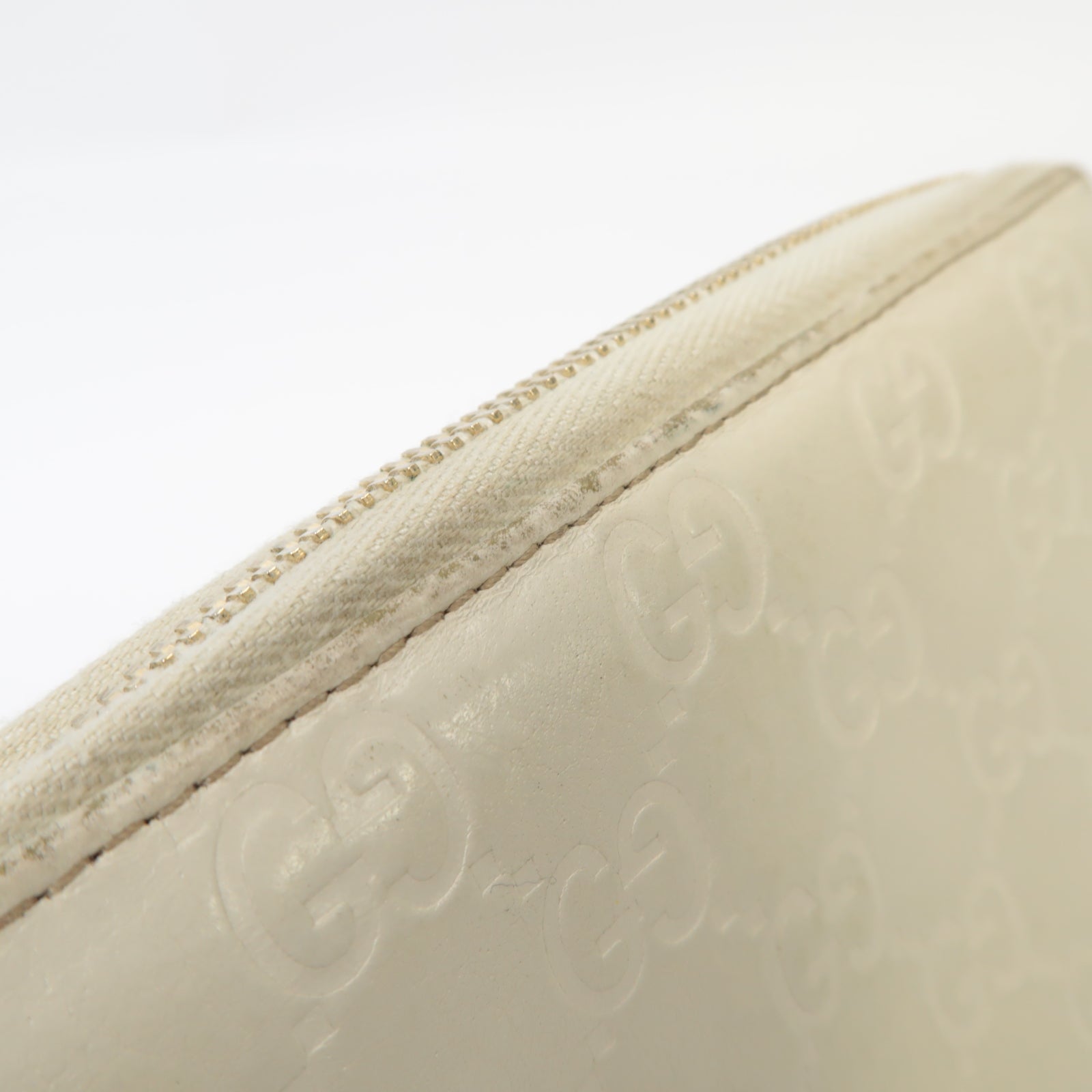 GUCCI 【激減優惠】皮革Long Wallet金扣長錢包白色