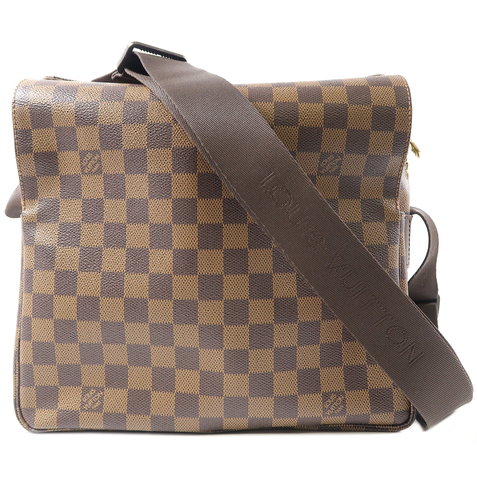 LOUIS VUITTON Damier Naviglio金扣肩背袋啡色