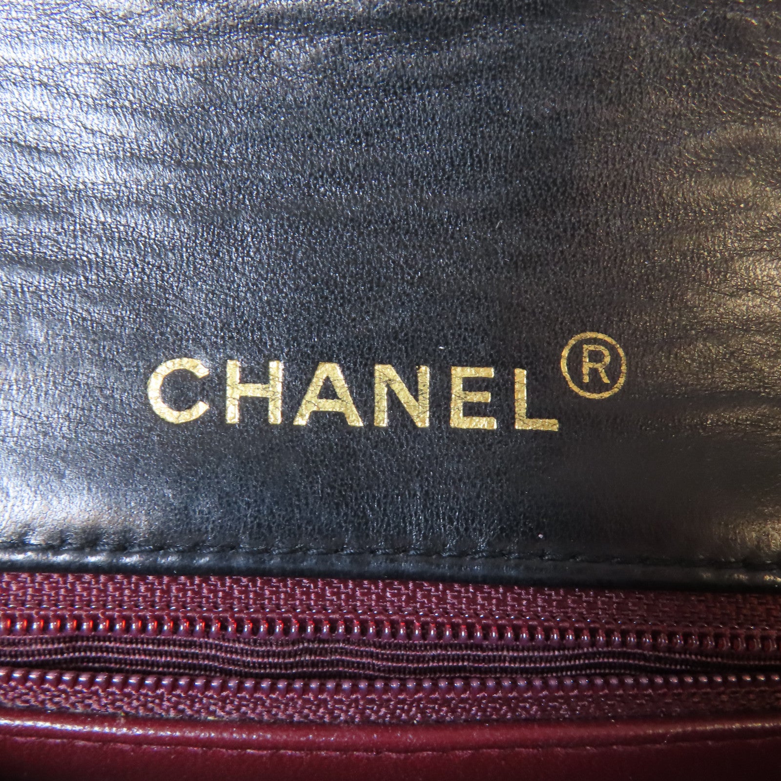 CHANEL 菱格羊皮皮革Vintage Chain Shoulder金扣鏈帶肩背袋黑色