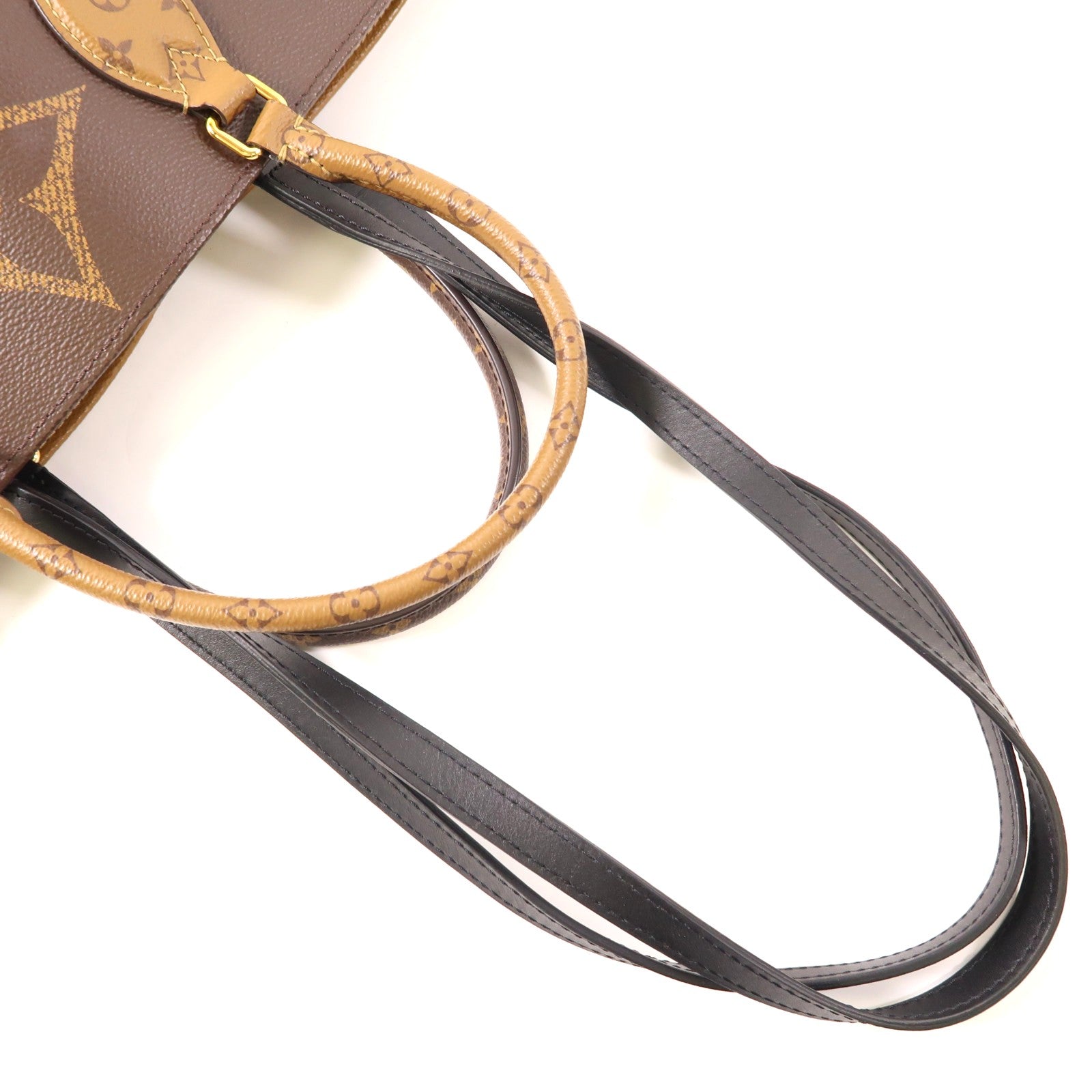 LOUIS VUITTON Monogram Giant OnTheGo GM金扣手挽肩背兩用袋棕色