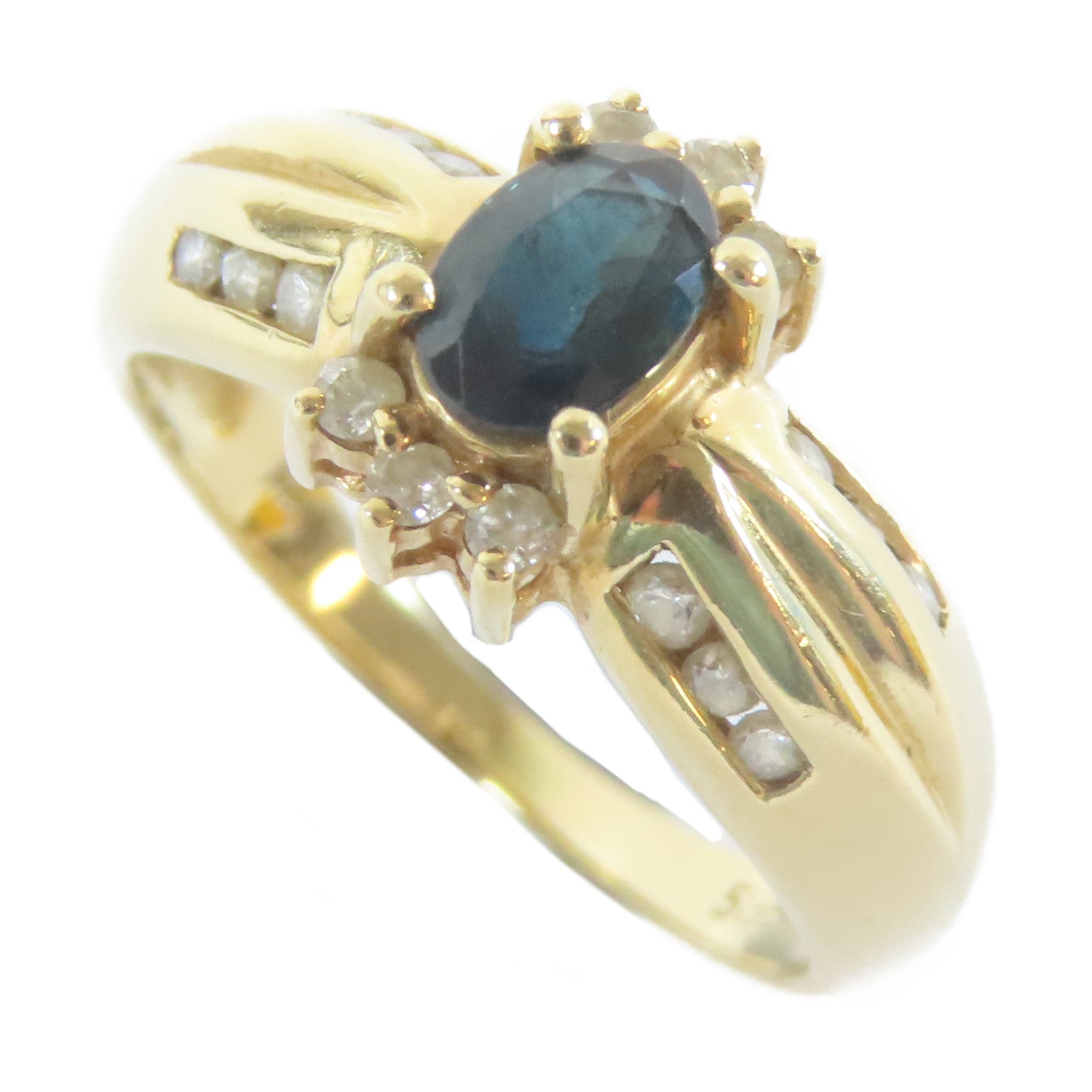 JEWELRY 【激減優惠】14K黃金Sapphire Ring藍寶石戒指US#6