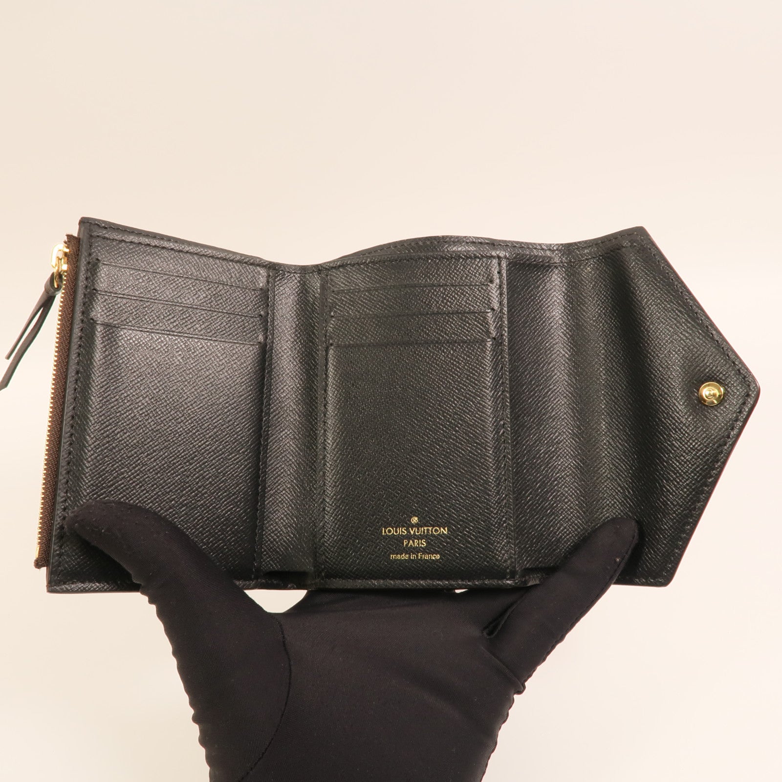 LOUIS VUITTON Monogram/Monogram Reverse Victorine Wallet金扣錢包棕色