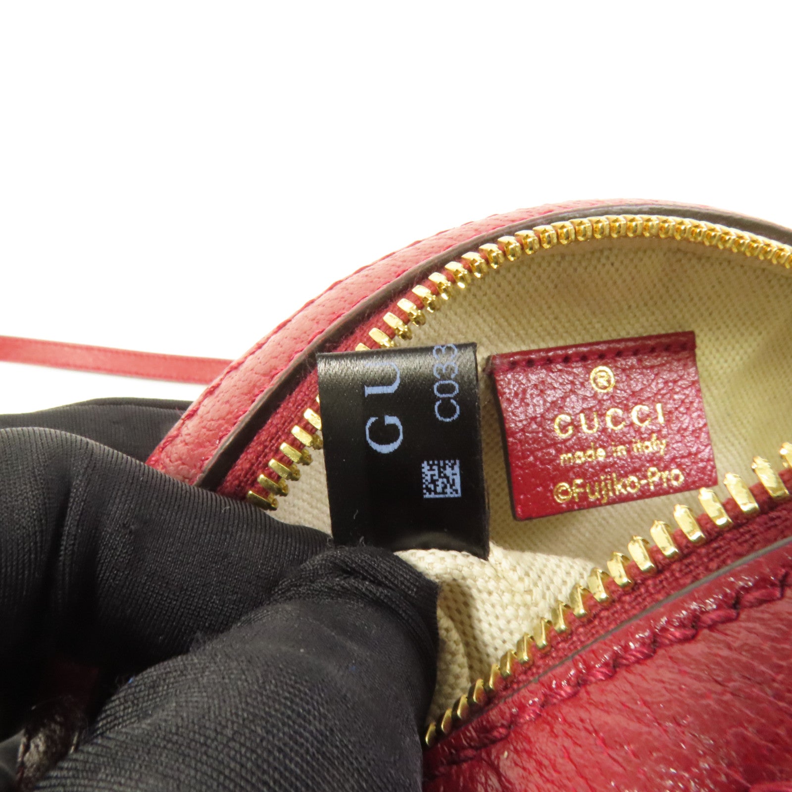 GUCCI 塗層帆布Gucci x Doraemon金扣肩背袋