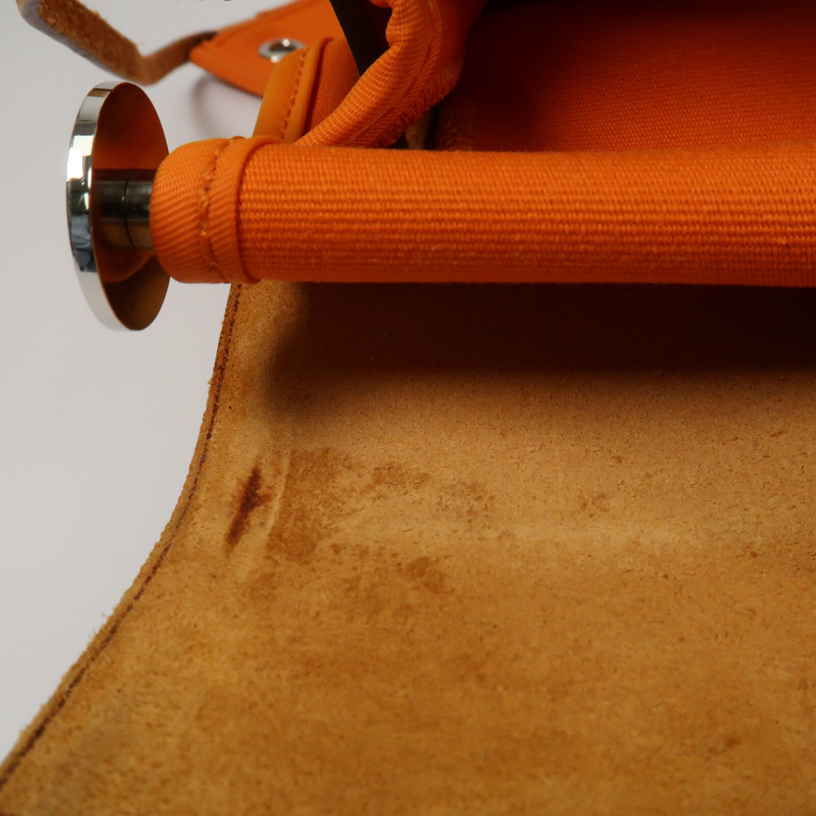 HERMES 帆布Herbag PM銀扣手挽肩背兩用袋Orange