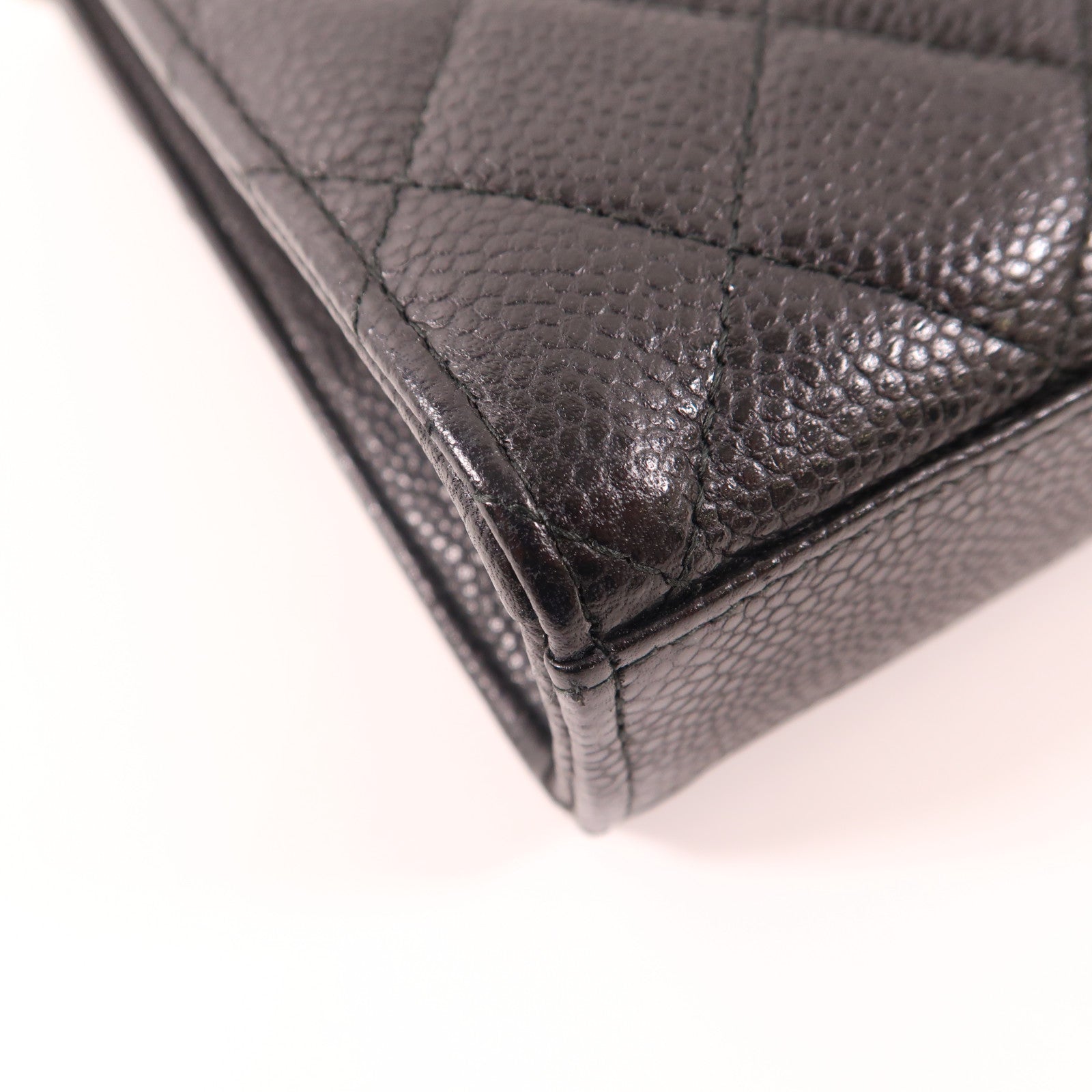 CHANEL 牛皮皮革Phone Chain Shoulder金扣肩背袋黑色