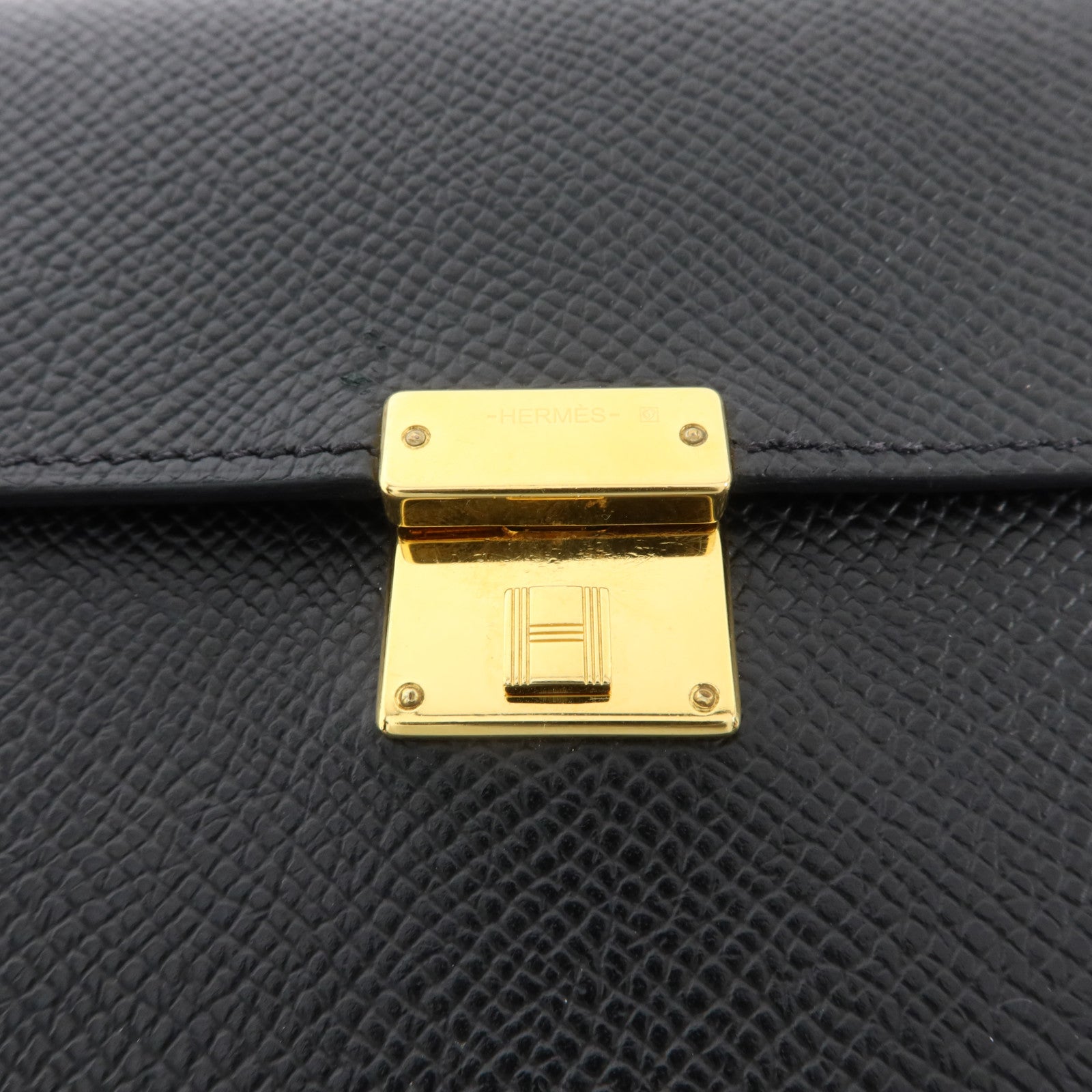 HERMES Epsom皮革Clic 12 Wallet金扣錢包Noir
