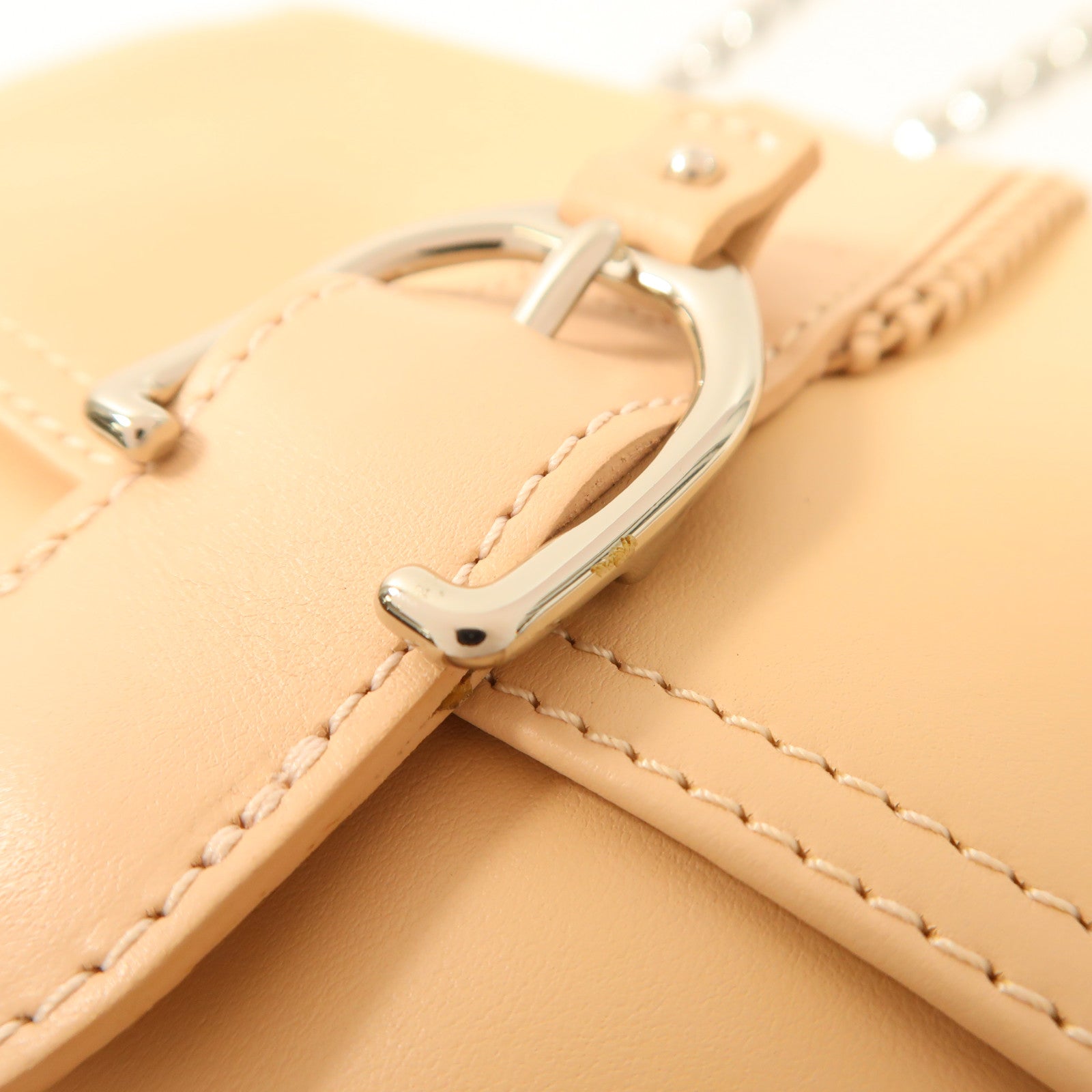 Longchamp 牛皮皮革Chain Shoulder銀扣鏈帶肩背袋