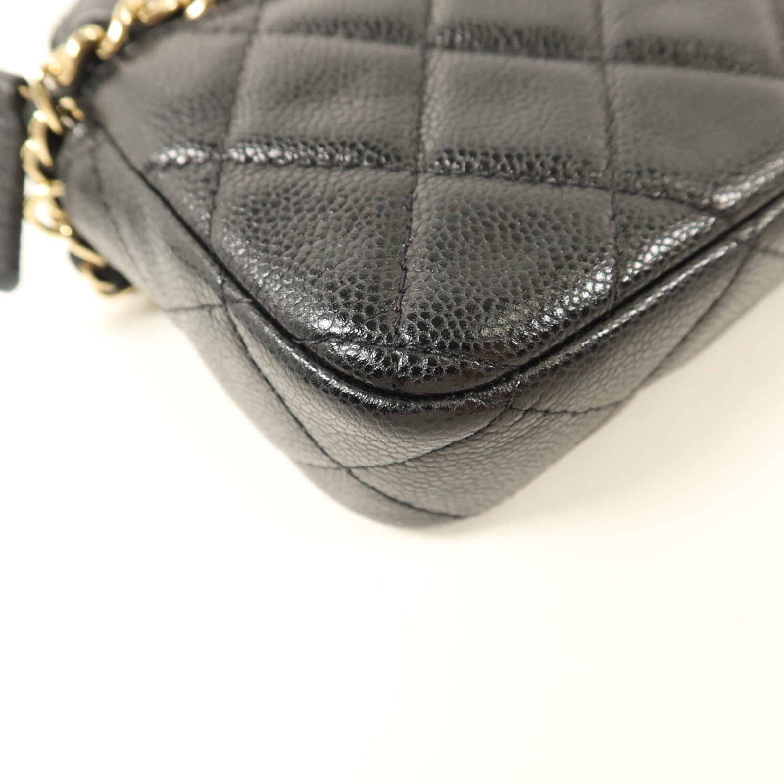 CHANEL 牛皮皮革Phone Case Bag金扣鏈帶肩背袋