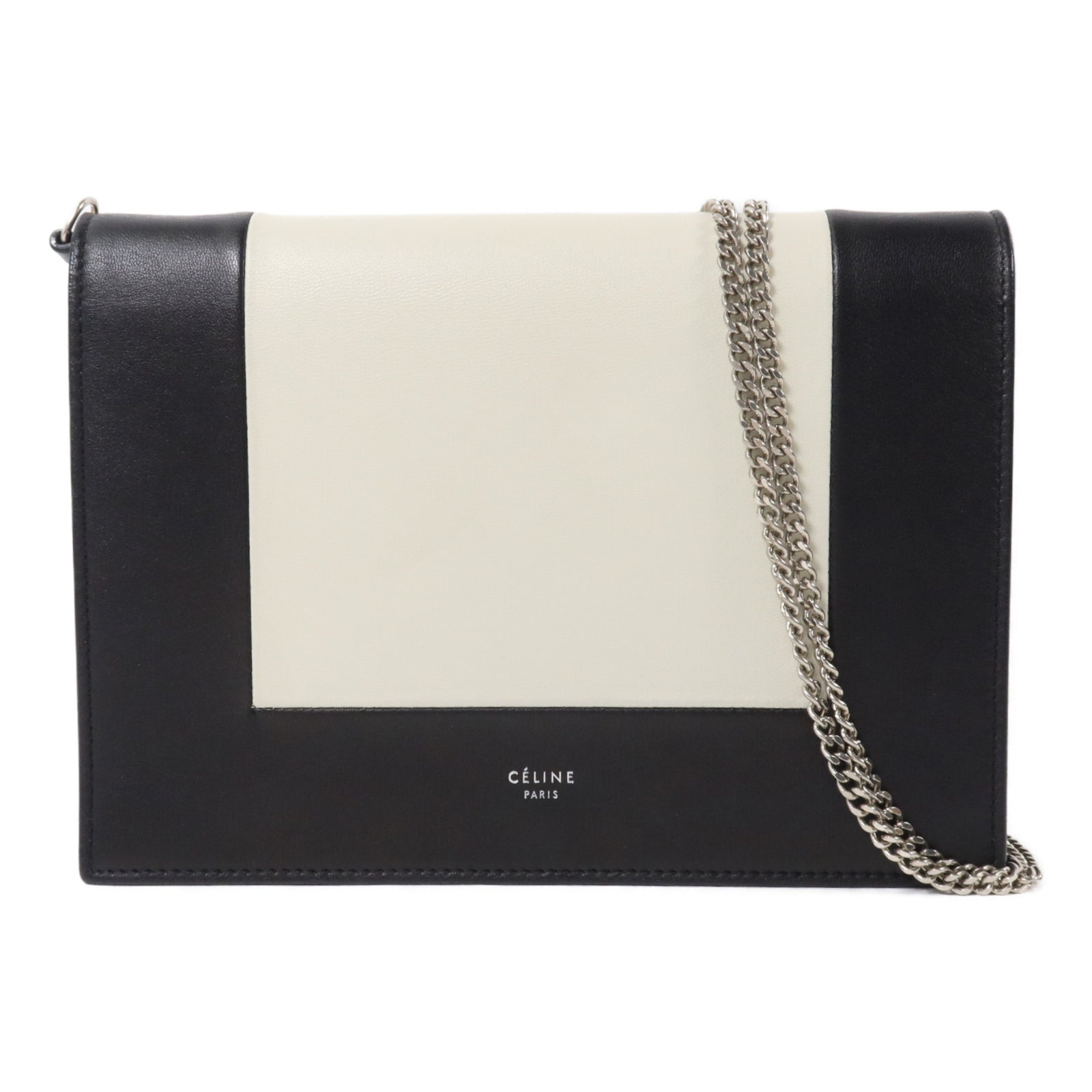 CELINE 牛皮皮革Frame Wallet On Chain鏈帶肩背袋
