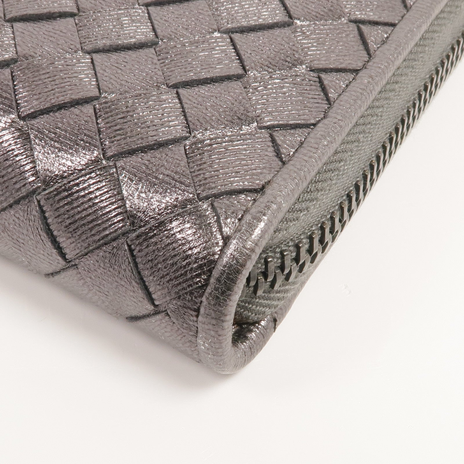 BOTTEGA VENETA 織紋皮革Zipped Long Wallet長錢包