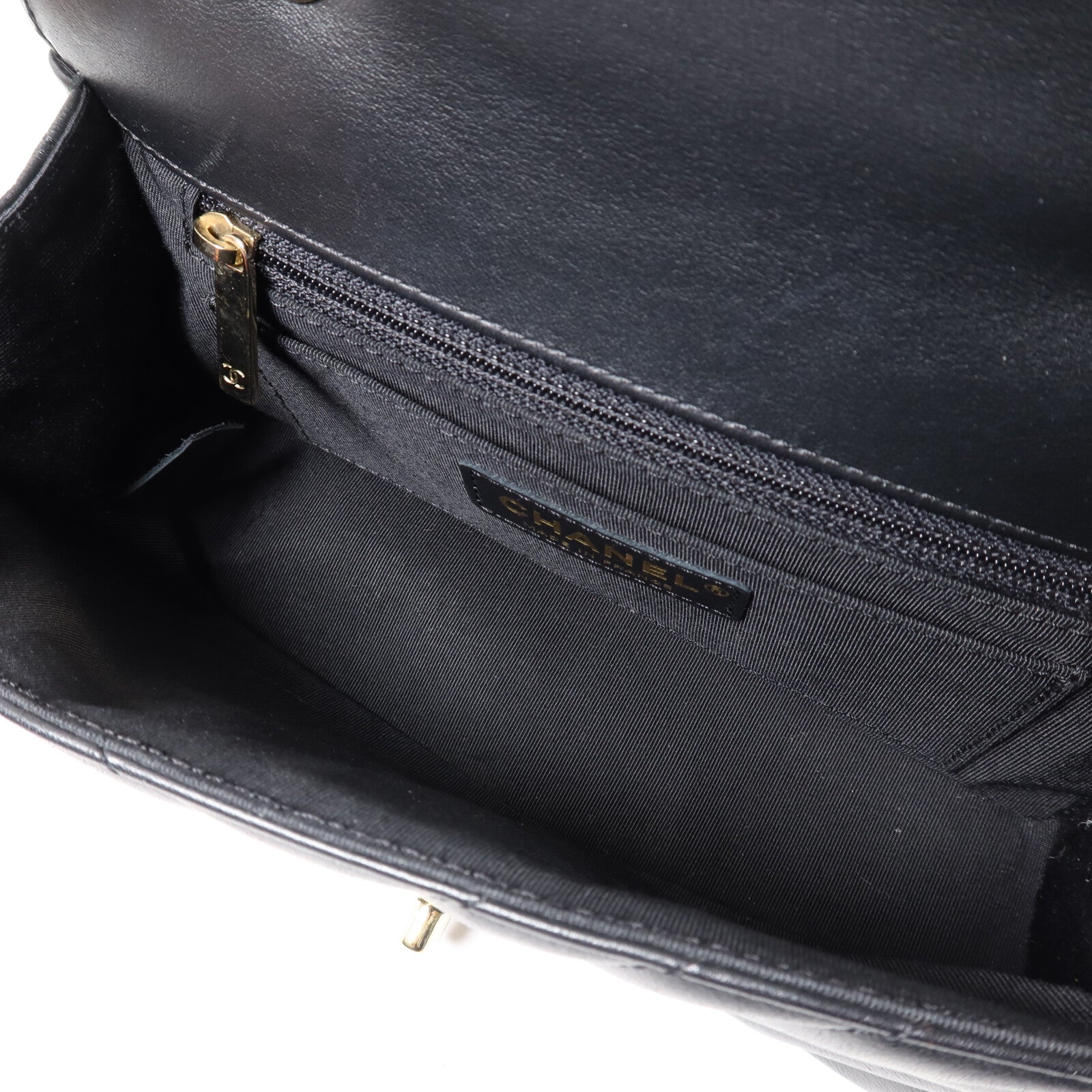 CHANEL 牛皮皮革Chain Shoulder金扣鏈帶肩背袋