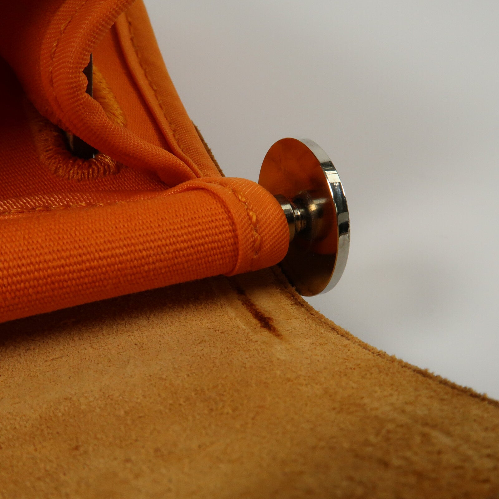 HERMES 帆布Herbag PM銀扣手挽肩背兩用袋Orange