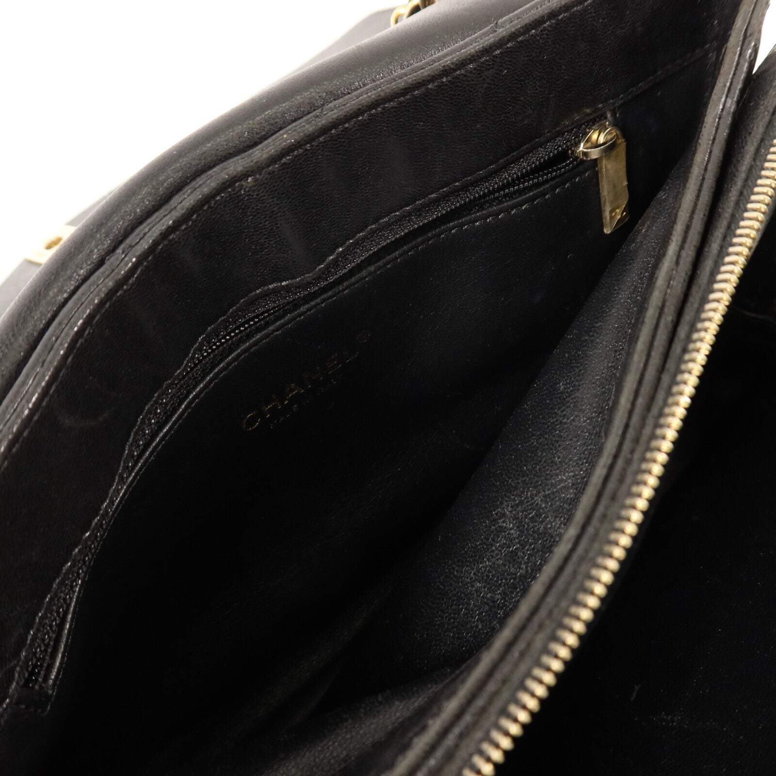 CHANEL 牛皮皮革Chain Shoulder金扣鏈帶肩背袋