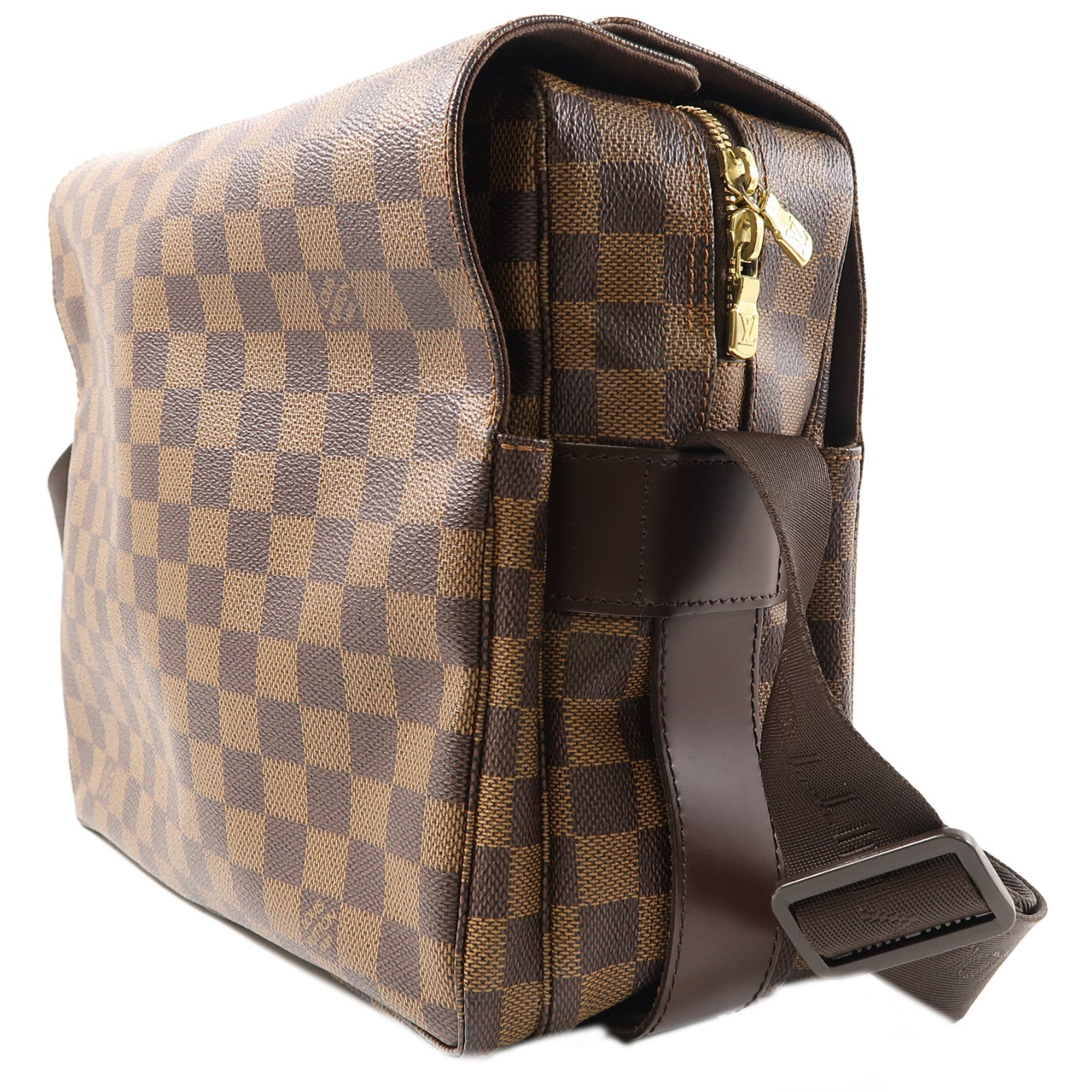 LOUIS VUITTON Damier Naviglio金扣肩背袋啡色