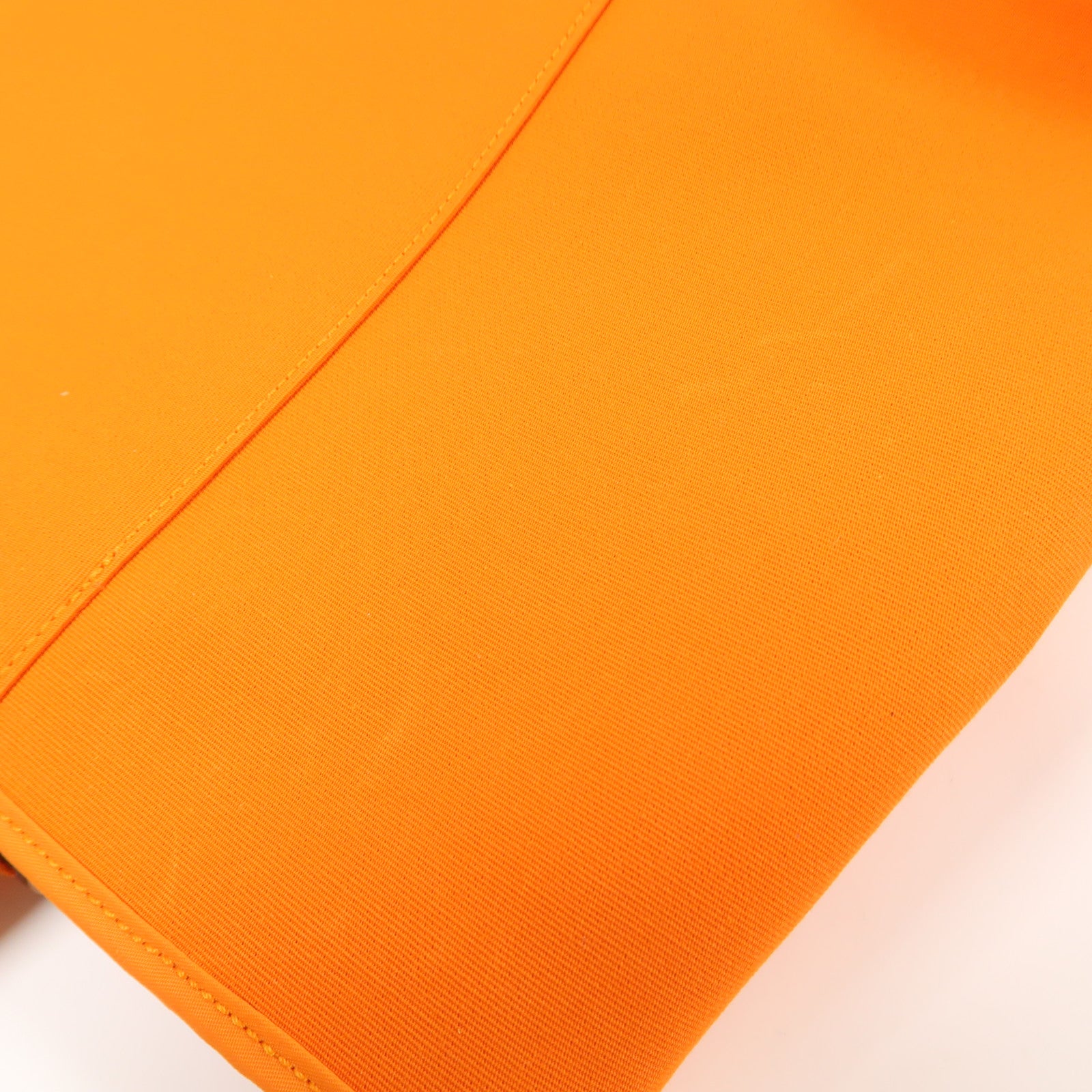 HERMES 帆布Cabag銀扣手挽肩背兩用袋Orange