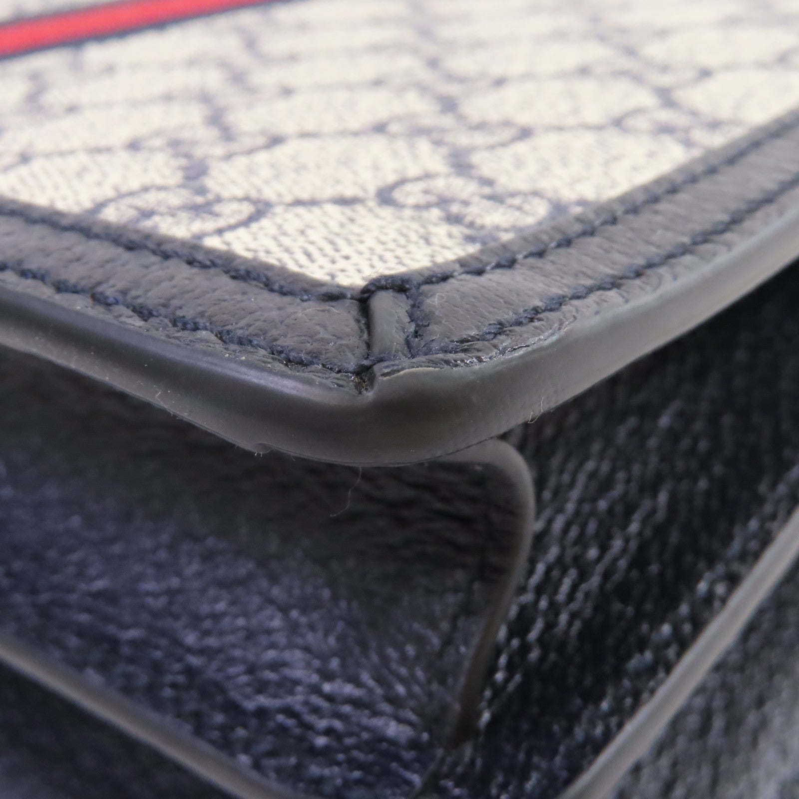 GUCCI 塗層帆布Ophidia GG Small Top Handle Bag銀扣手挽肩背兩用袋米色/藍色