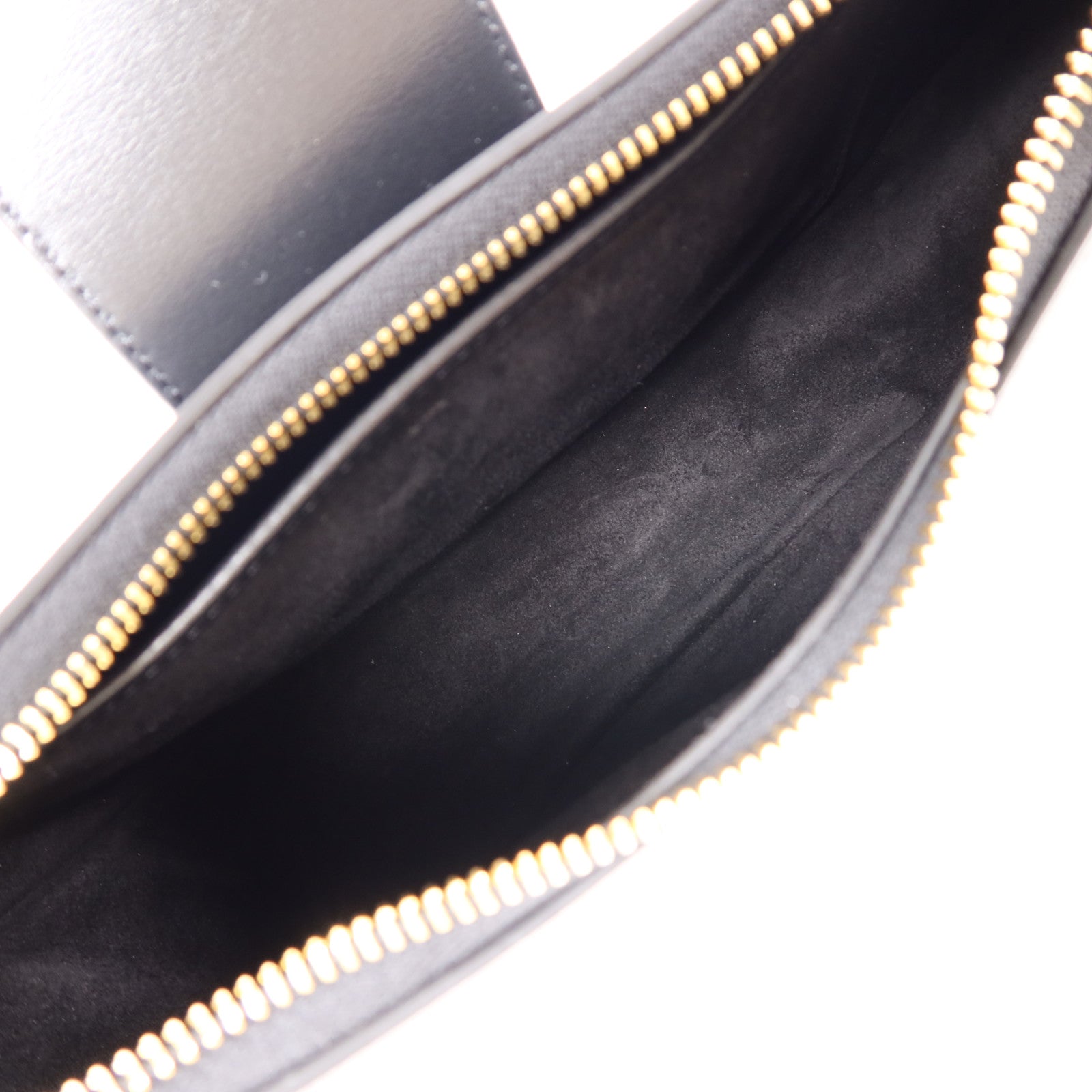 CELINE GHW Ava Shoulder Bag Calfskin Leather Black 6962