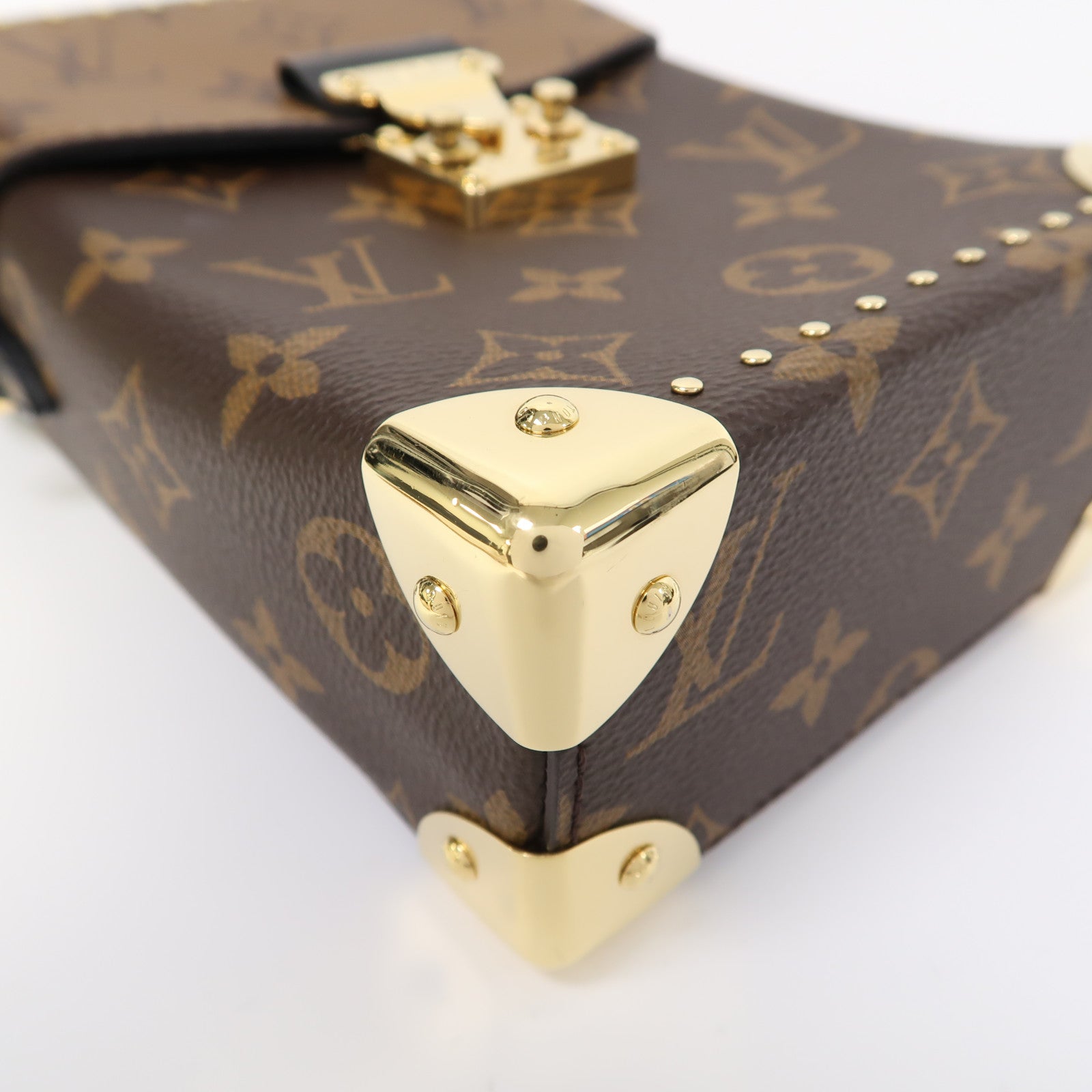 LOUIS VUITTON 【激減優惠】Monogram Reverse Camera Box金扣手挽肩背兩用袋啡色