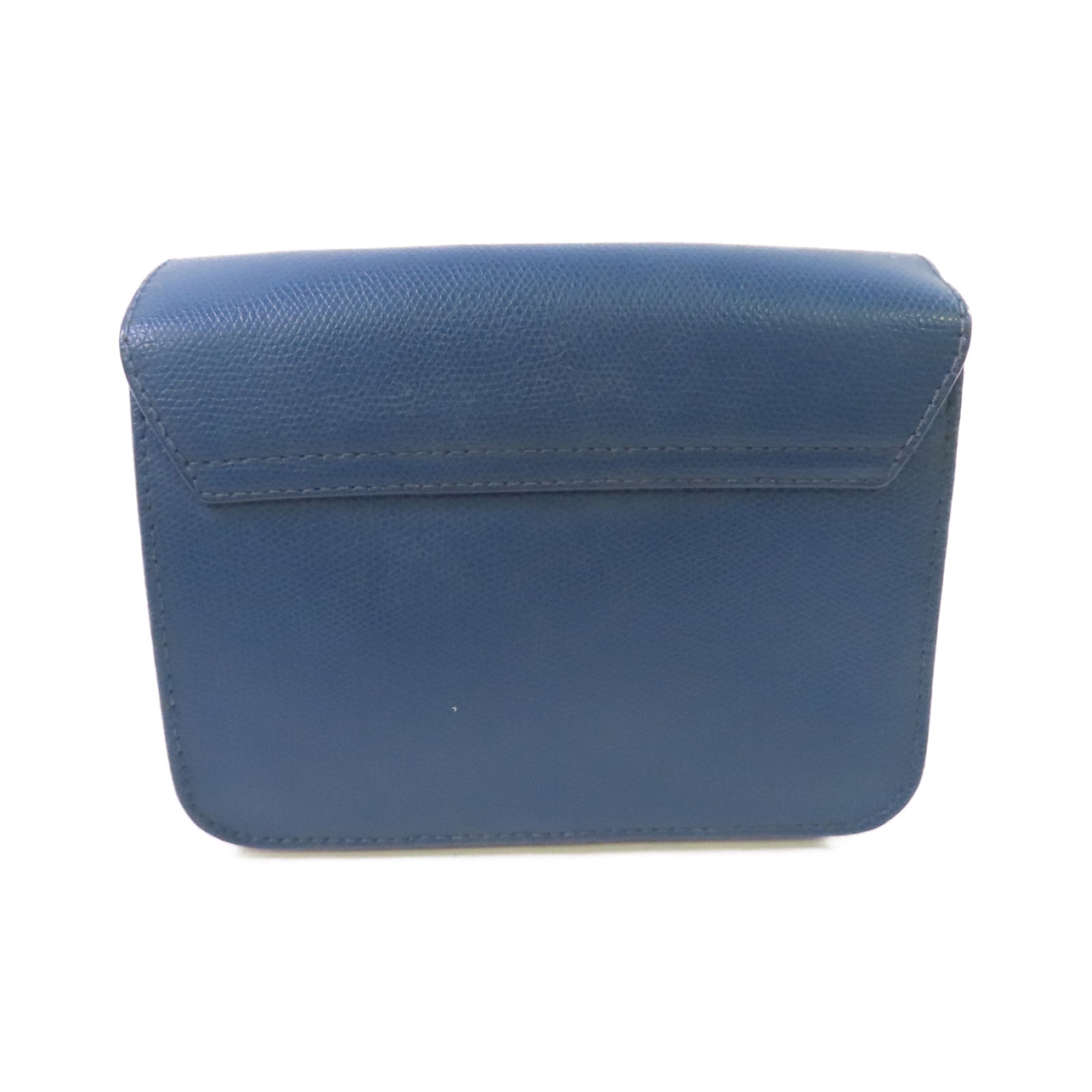 Furla 牛皮皮革Shoulder Bag金扣鏈帶肩背袋藍色
