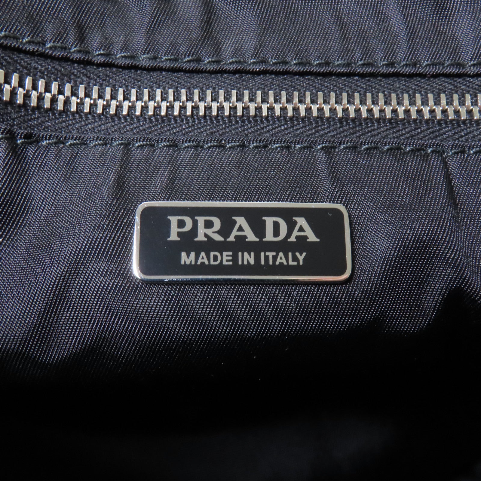PRADA 尼龍2 Way Shoulder Bag銀扣鏈帶肩背袋黑色