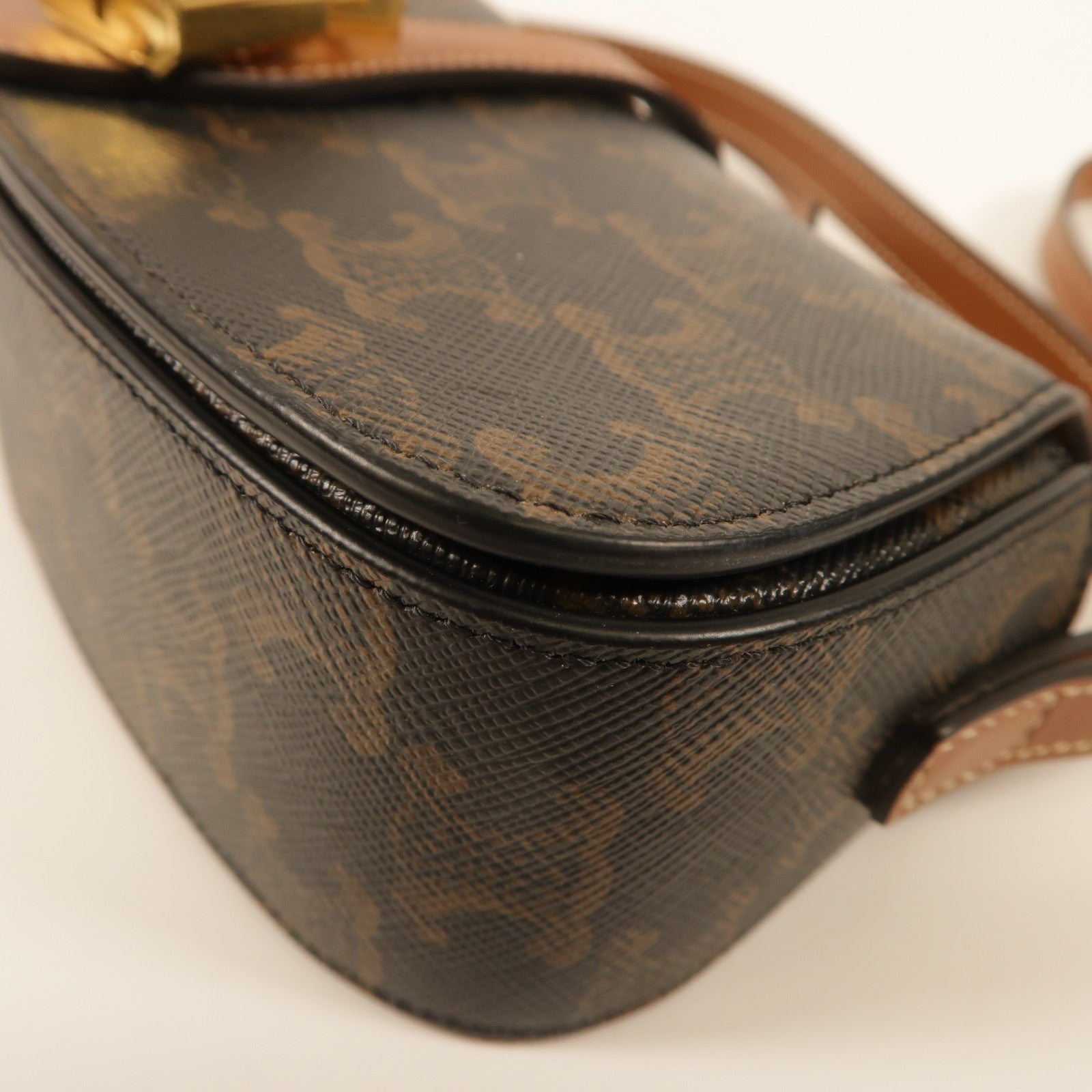 CELINE 塗層帆布Shoulder Bag金扣肩背袋