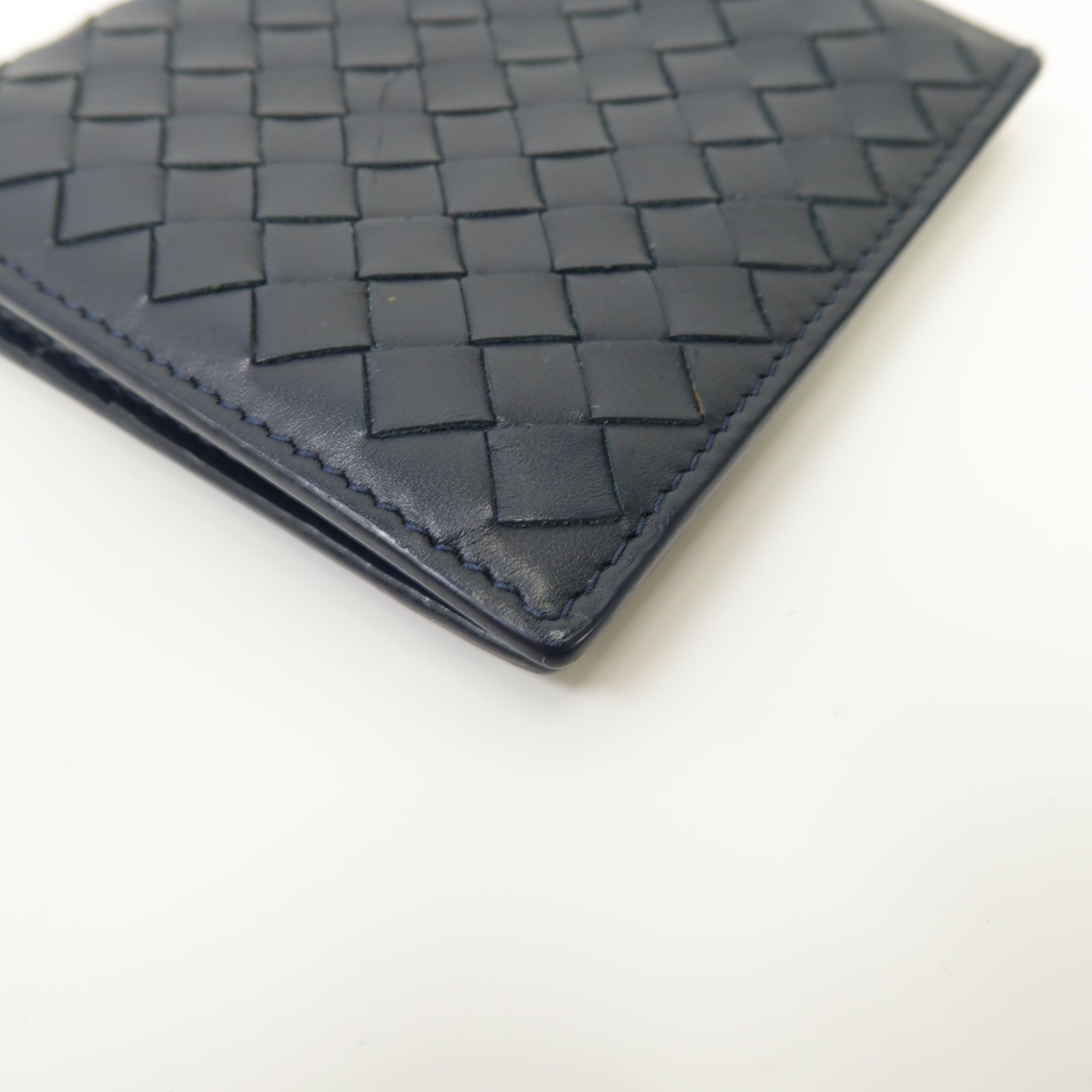 BOTTEGA VENETA 織紋皮革Wallet錢包深藍色