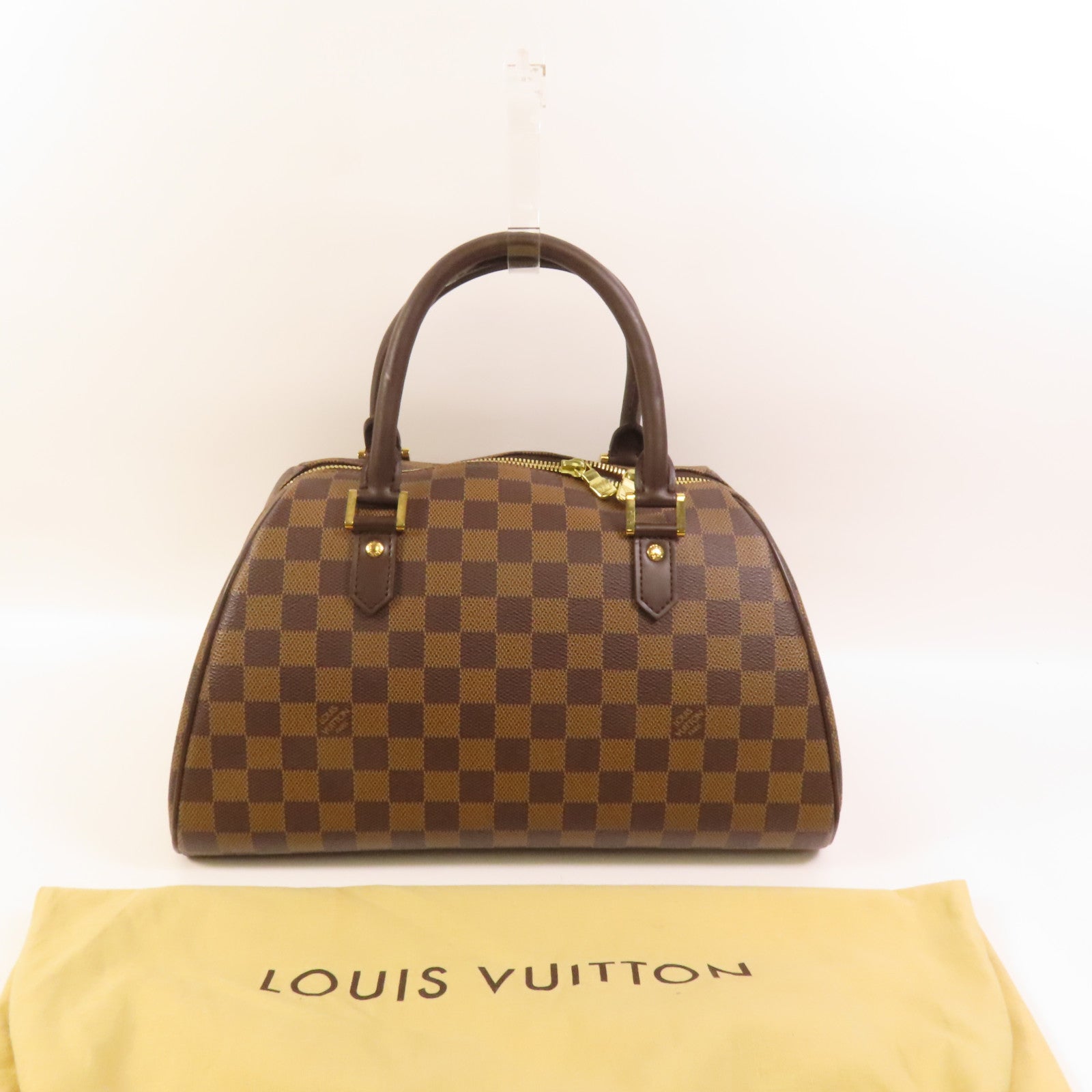 LOUIS VUITTON Damier Ribera MM金扣手挽袋