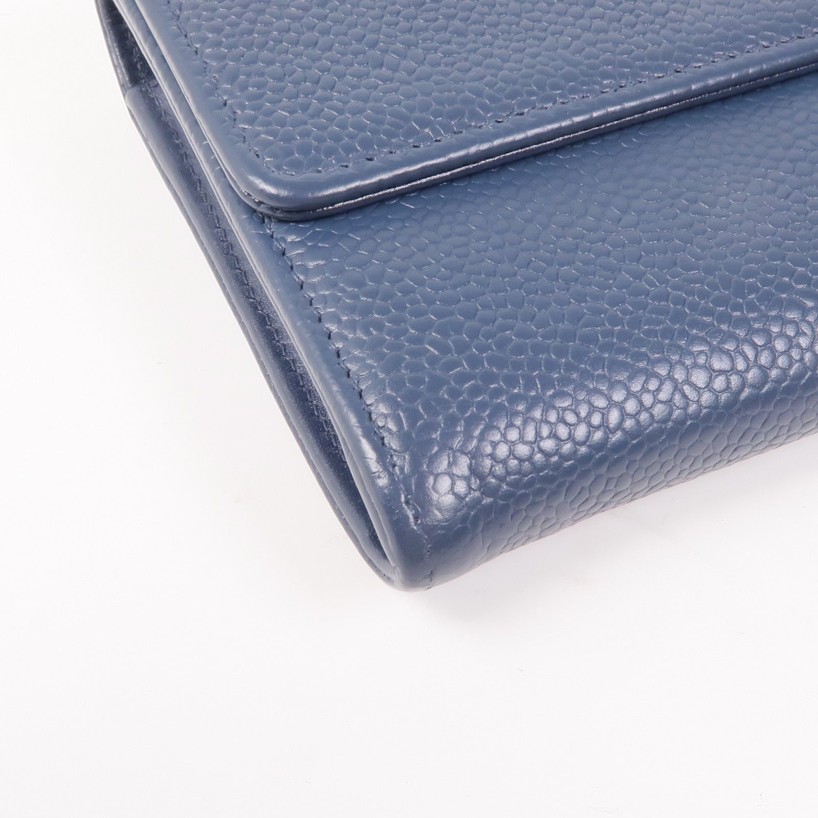 CHANEL 牛皮皮革Long Wallet銀扣長錢包