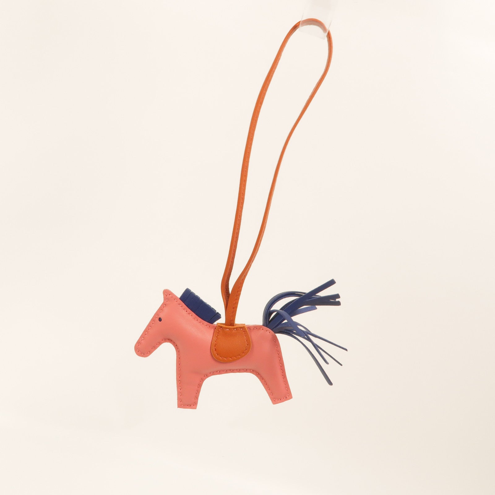 HERMES Milo皮革Rodeo PM掛飾Rose Azalee/Bleu de Malte/Cornaline